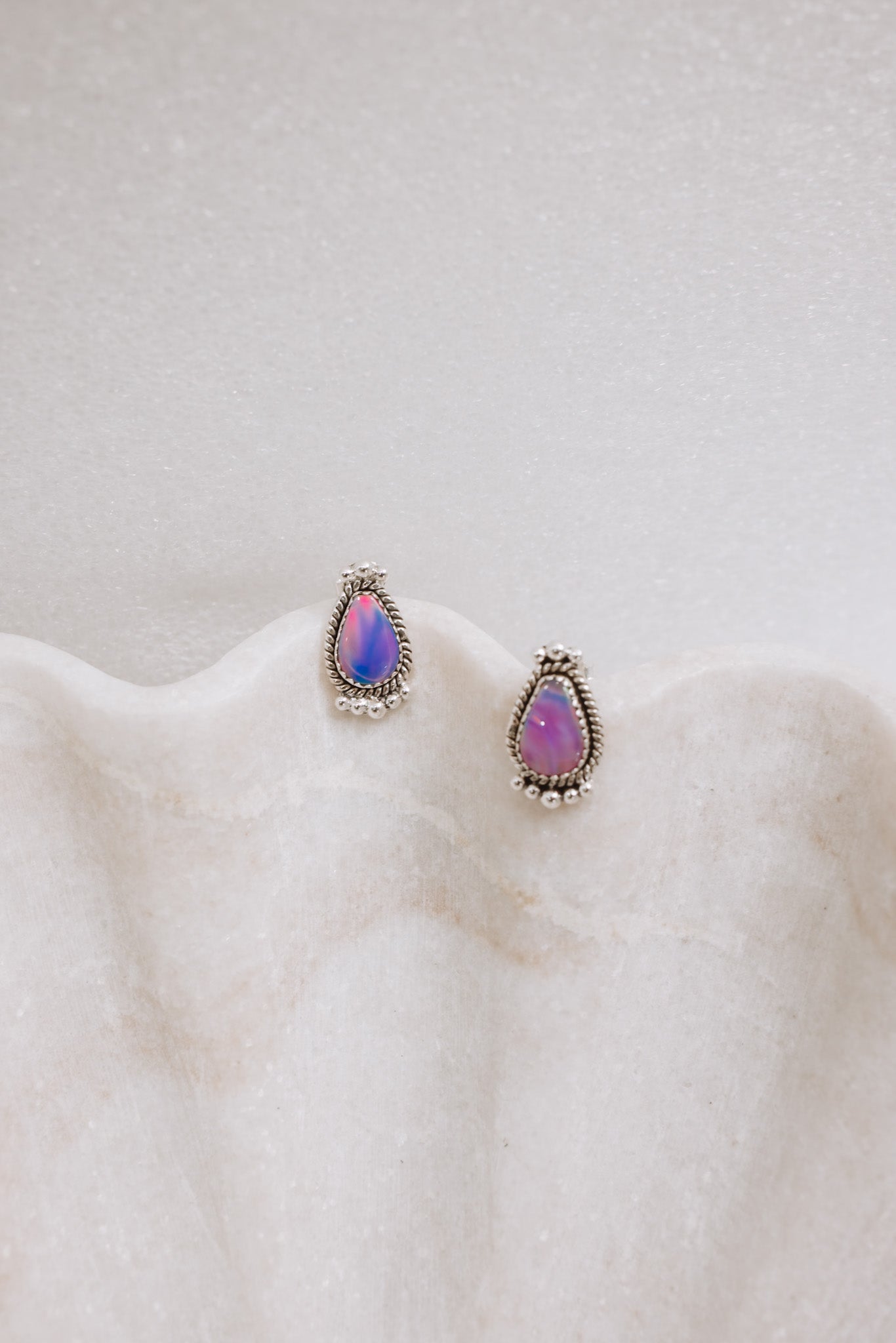 Mini Twisted Rope Single Stone Sterling Silver Studs-Stud Earrings-Krush Kandy, Women's Online Fashion Boutique Located in Phoenix, Arizona (Scottsdale Area)