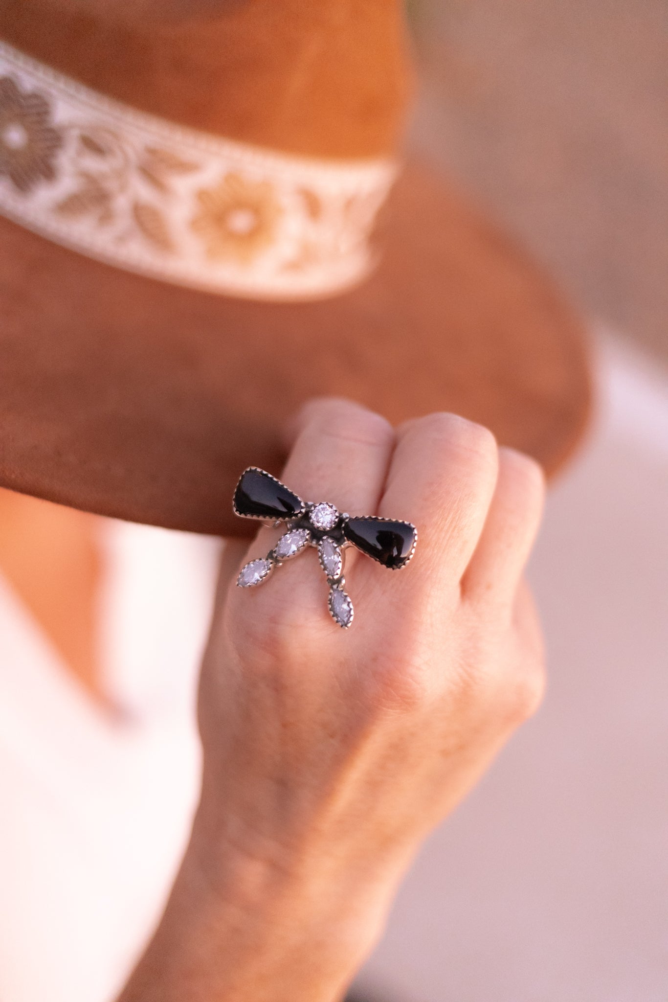 Bow & Crystal Stone Ring-Rings-Krush Kandy, Women's Online Fashion Boutique Located in Phoenix, Arizona (Scottsdale Area)