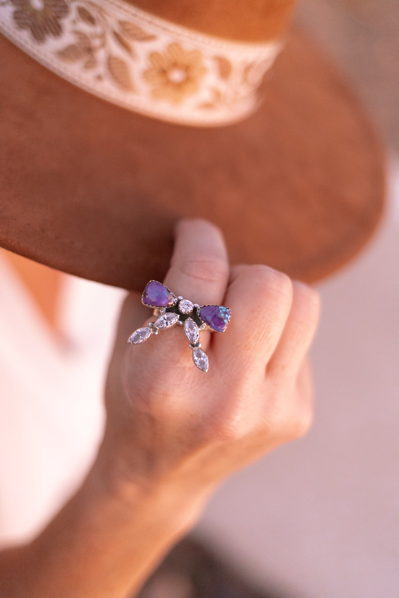 Bow & Crystal Stone Ring-Rings-Krush Kandy, Women's Online Fashion Boutique Located in Phoenix, Arizona (Scottsdale Area)