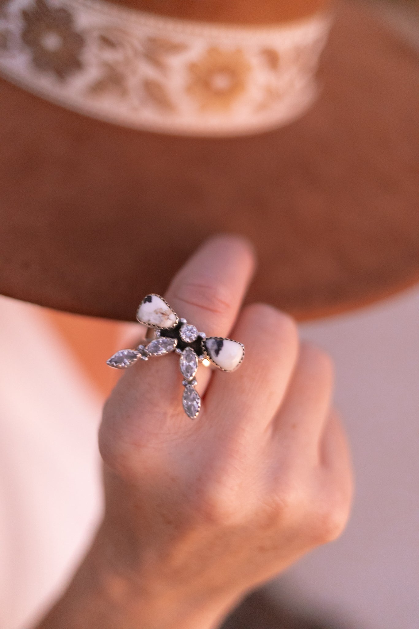 Bow & Crystal Stone Ring-Rings-Krush Kandy, Women's Online Fashion Boutique Located in Phoenix, Arizona (Scottsdale Area)