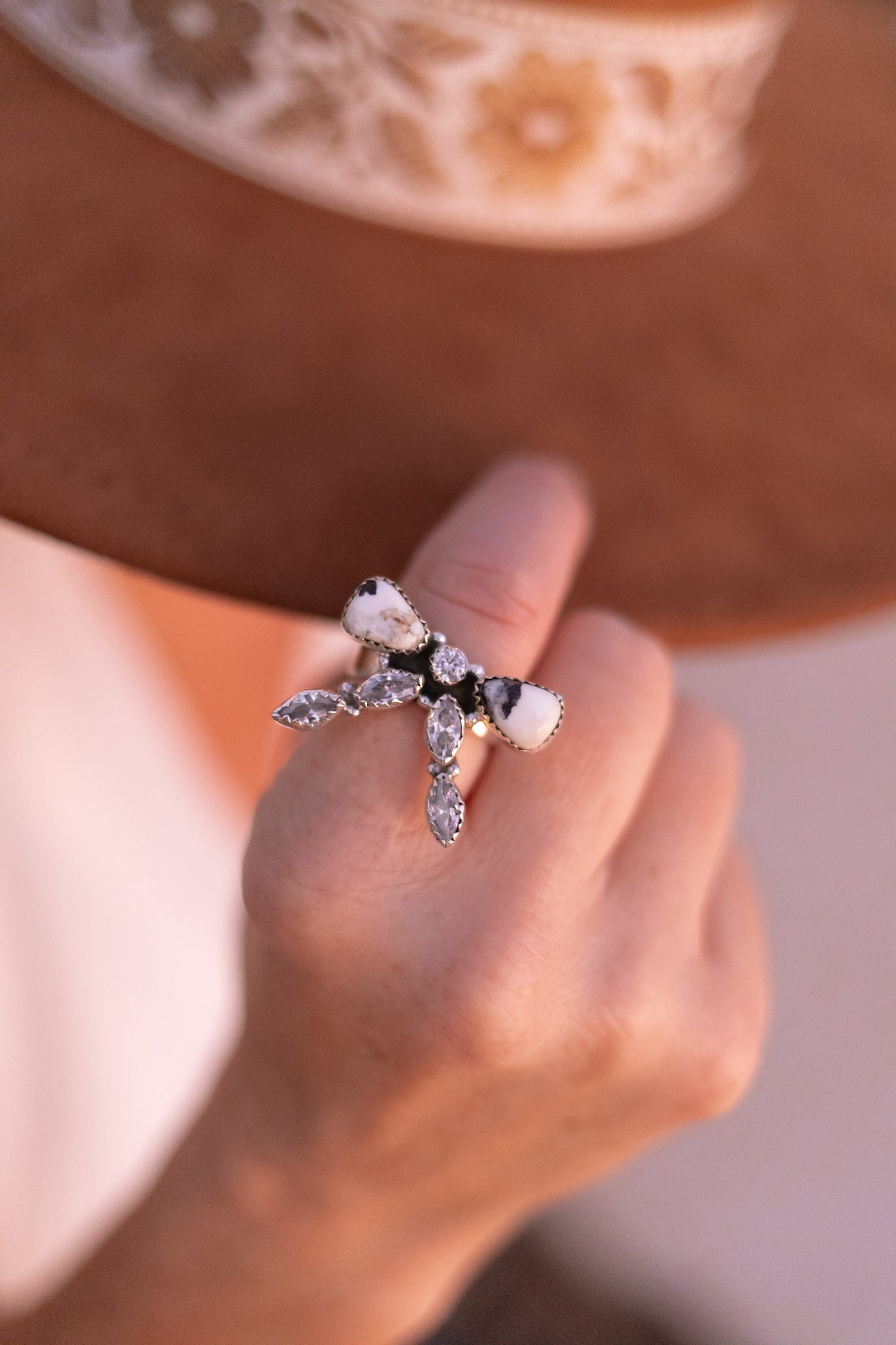 Bow & Crystal Stone Ring-Rings-Krush Kandy, Women's Online Fashion Boutique Located in Phoenix, Arizona (Scottsdale Area)