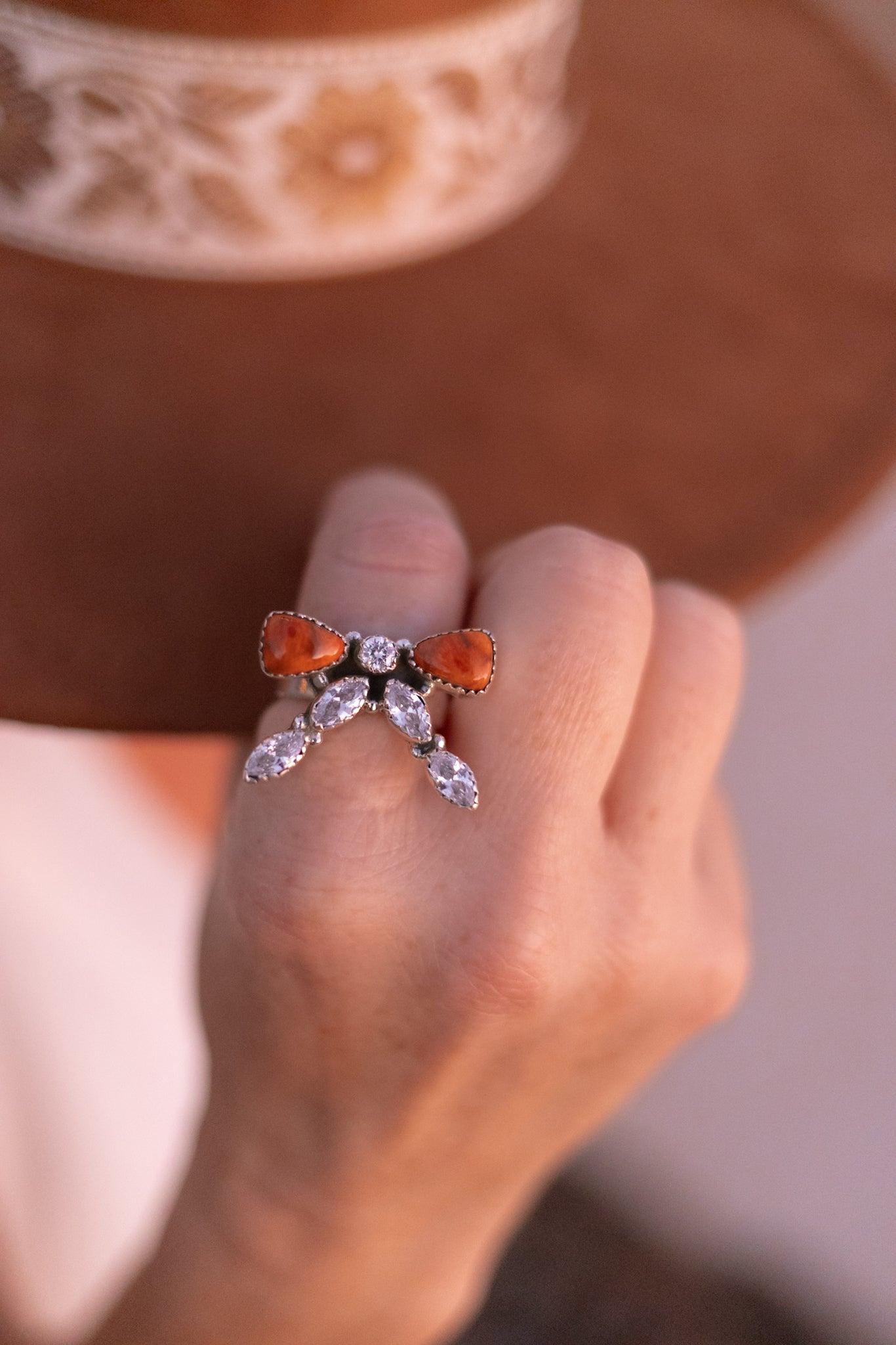 Bow & Crystal Stone Ring-Rings-Krush Kandy, Women's Online Fashion Boutique Located in Phoenix, Arizona (Scottsdale Area)