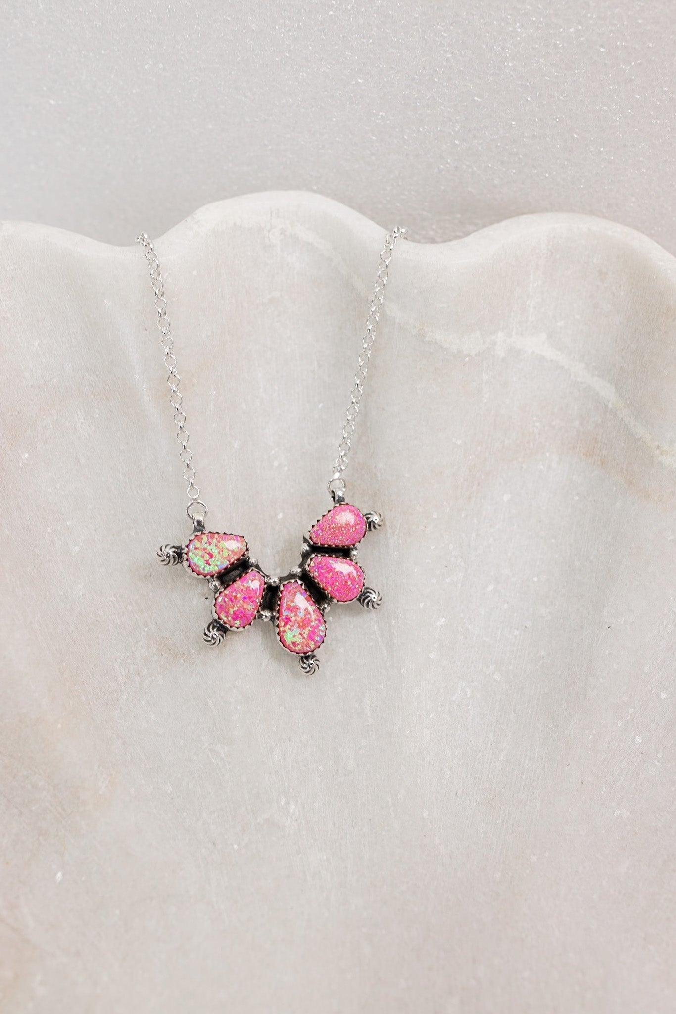 Wild Chic Stone Sterling Silver Necklace-Chain Necklaces-Krush Kandy, Women's Online Fashion Boutique Located in Phoenix, Arizona (Scottsdale Area)