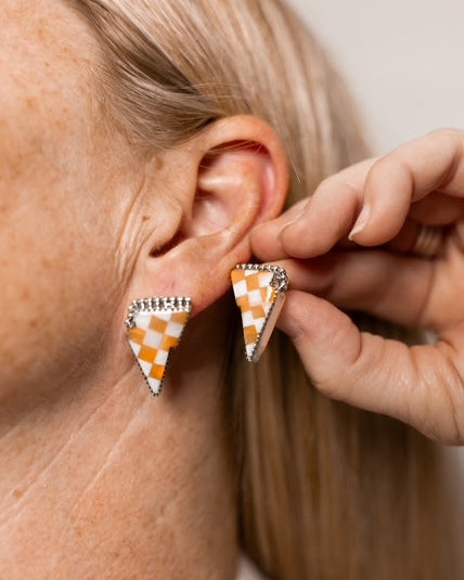 Orange Aurora Kandy Stud Bolt Earrings-Earrings-Krush Kandy, Women's Online Fashion Boutique Located in Phoenix, Arizona (Scottsdale Area)