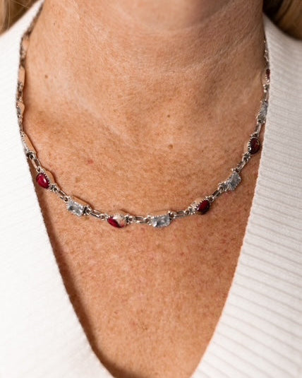 Darling Dahlias and Crystals Statement Necklace-Necklaces-Krush Kandy, Women's Online Fashion Boutique Located in Phoenix, Arizona (Scottsdale Area)