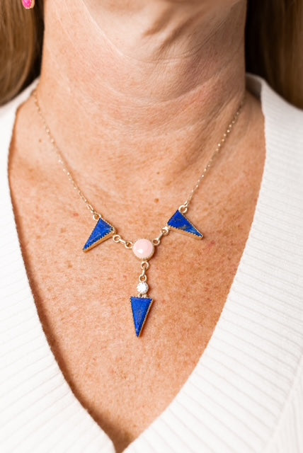 Pink Conch Desert Peaks Stone Necklaces-Necklaces-Krush Kandy, Women's Online Fashion Boutique Located in Phoenix, Arizona (Scottsdale Area)