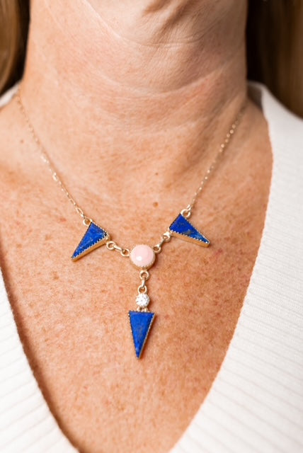 Pink Conch Desert Peaks Stone Necklaces-Necklaces-Krush Kandy, Women's Online Fashion Boutique Located in Phoenix, Arizona (Scottsdale Area)