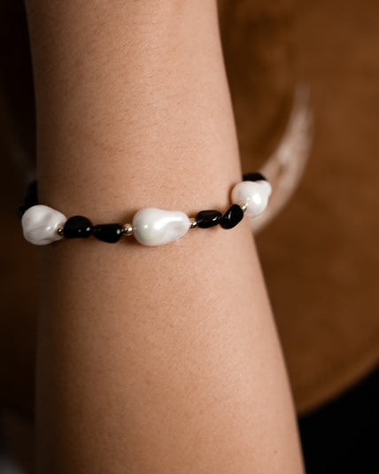 Freshwater Pearl & Onyx Bracelet-Bracelets-Krush Kandy, Women's Online Fashion Boutique Located in Phoenix, Arizona (Scottsdale Area)