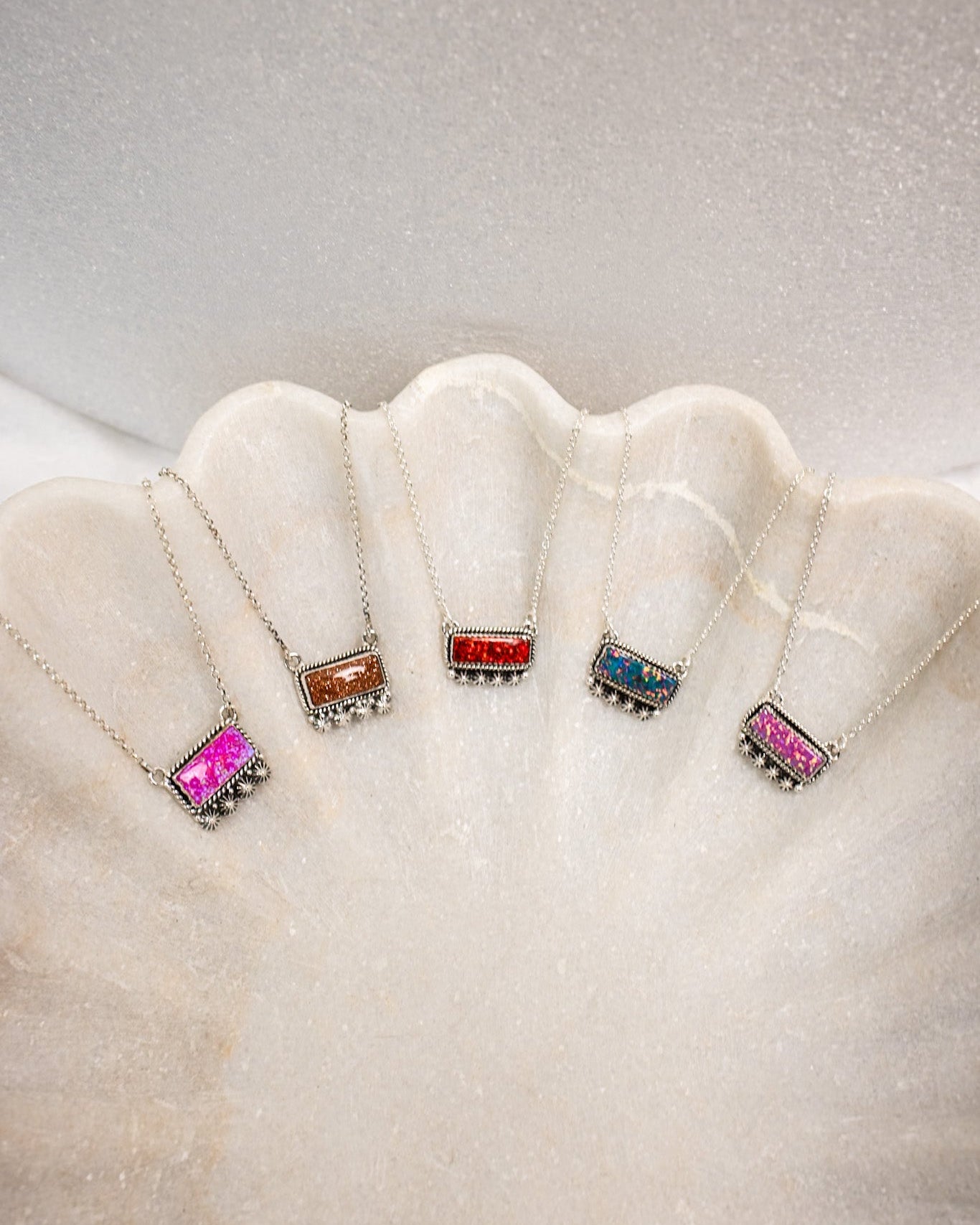Square Dance Sterling Silver Bar Necklace-Squash Blossom Necklaces-Krush Kandy, Women's Online Fashion Boutique Located in Phoenix, Arizona (Scottsdale Area)