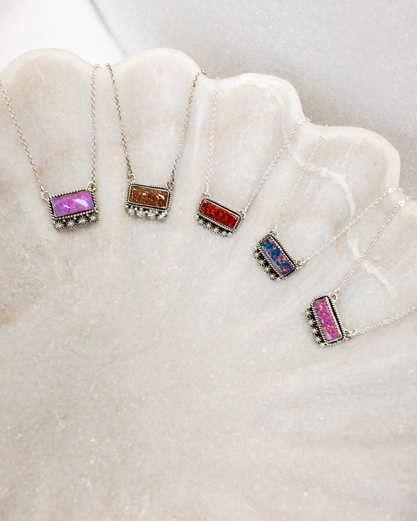Square Dance Sterling Silver Bar Necklace-Squash Blossom Necklaces-Krush Kandy, Women's Online Fashion Boutique Located in Phoenix, Arizona (Scottsdale Area)