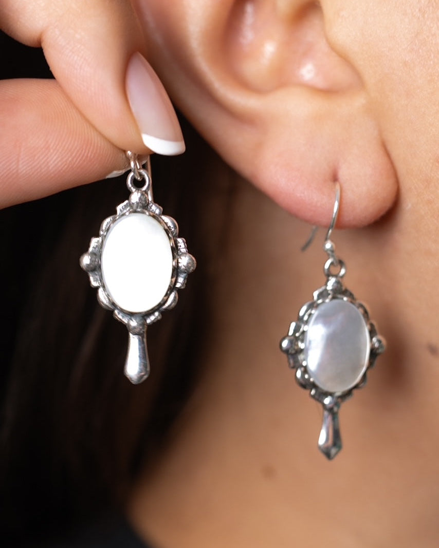 Enchanted Mirror Single Stone Earrings-Stud Earrings-Krush Kandy, Women's Online Fashion Boutique Located in Phoenix, Arizona (Scottsdale Area)