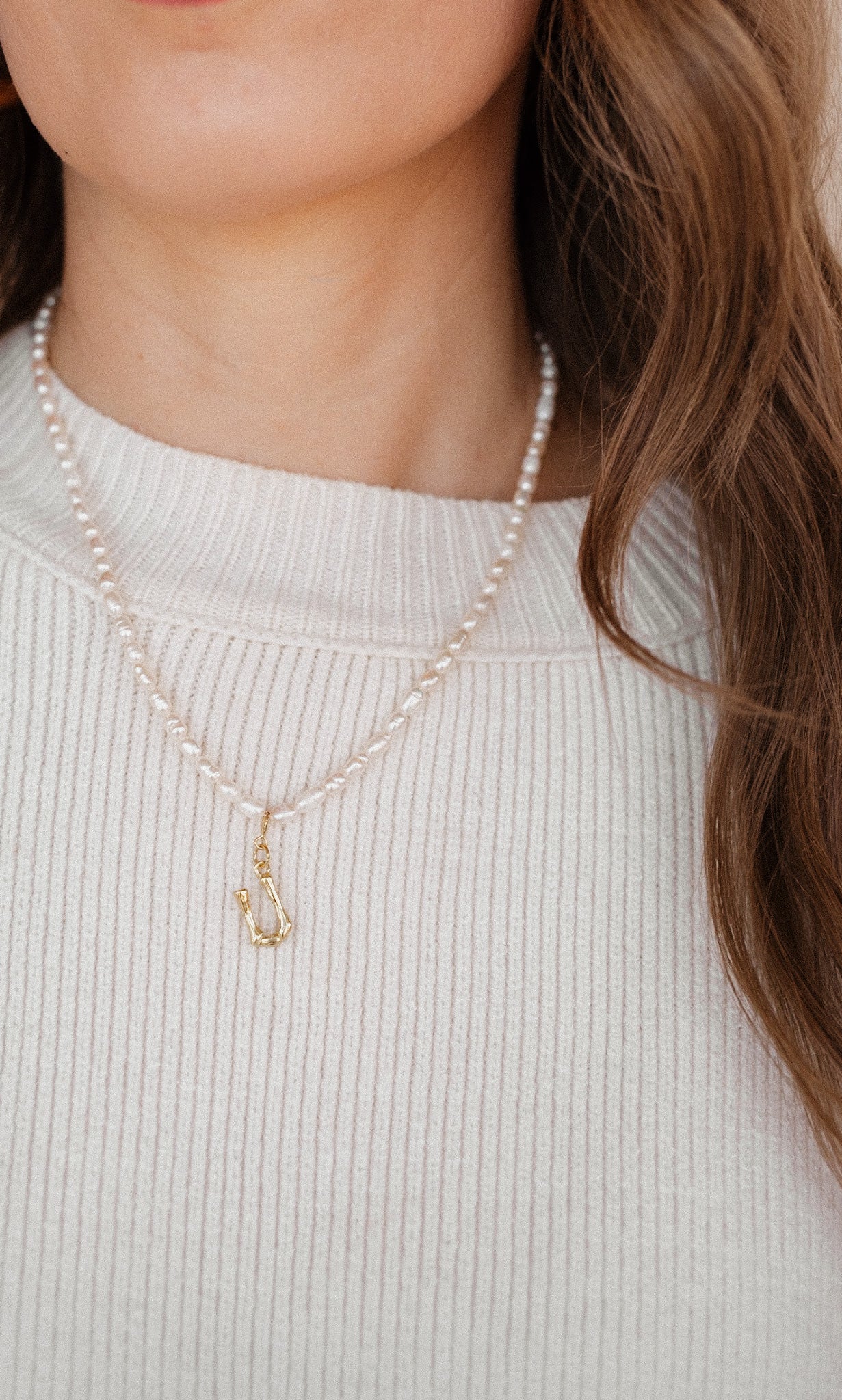 Until Now Pearl Initial Pendant Necklace-Squash Blossom Necklaces-Krush Kandy, Women's Online Fashion Boutique Located in Phoenix, Arizona (Scottsdale Area)