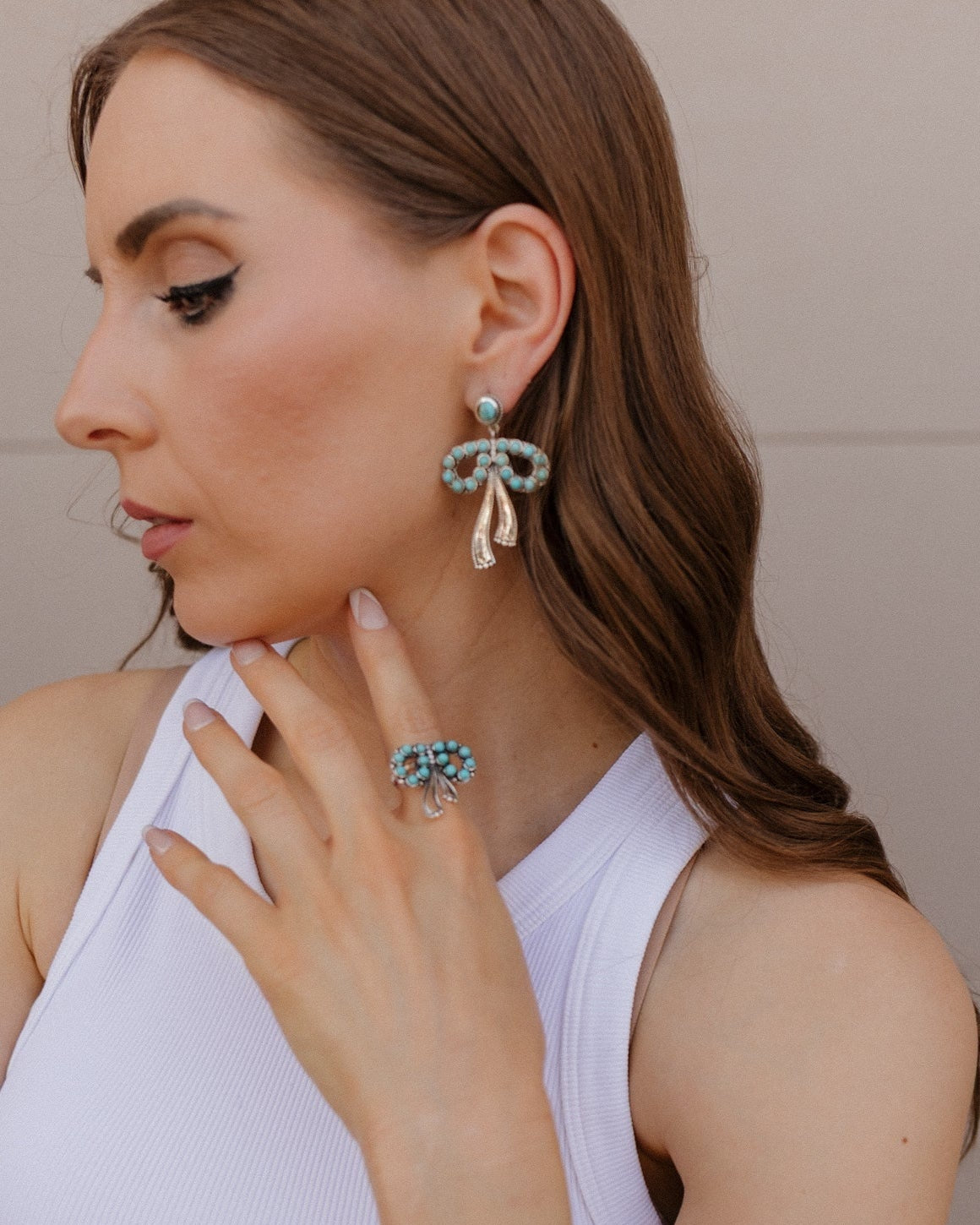 Stone Bliss Sterling Silver Bow Earrings-Stud Earrings-Krush Kandy, Women's Online Fashion Boutique Located in Phoenix, Arizona (Scottsdale Area)