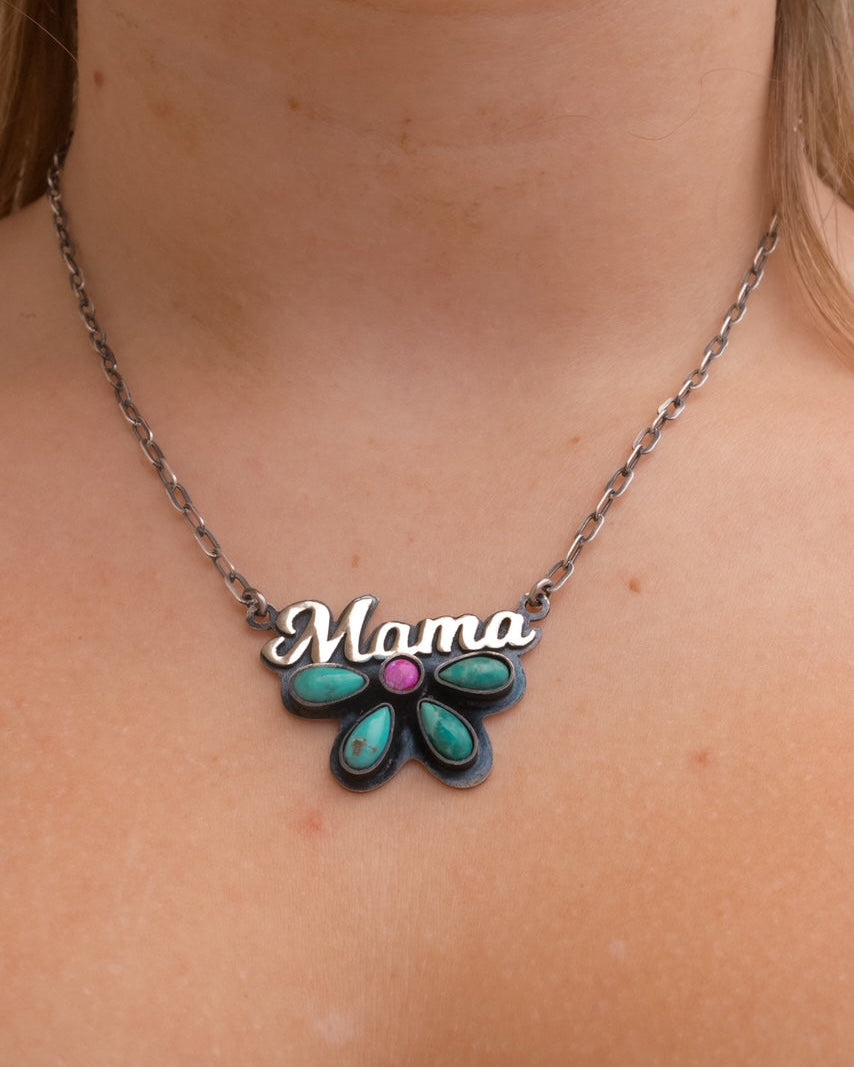 Mama Sterling Silver & Stone Necklace-Chain Necklaces-Krush Kandy, Women's Online Fashion Boutique Located in Phoenix, Arizona (Scottsdale Area)