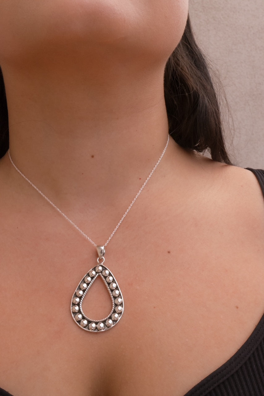 Just A Drop Studded Teardrop Necklace-Chain Necklaces-Krush Kandy, Women's Online Fashion Boutique Located in Phoenix, Arizona (Scottsdale Area)