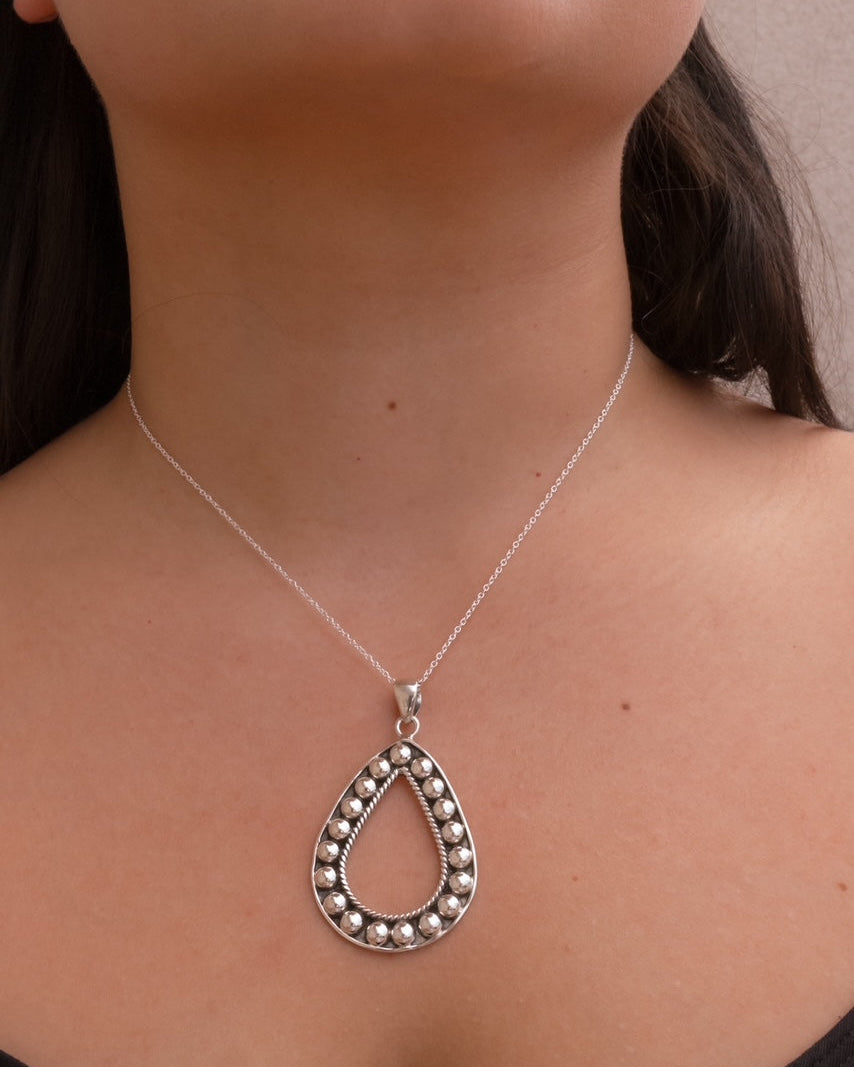 Just A Drop Studded Teardrop Necklace-Chain Necklaces-Krush Kandy, Women's Online Fashion Boutique Located in Phoenix, Arizona (Scottsdale Area)