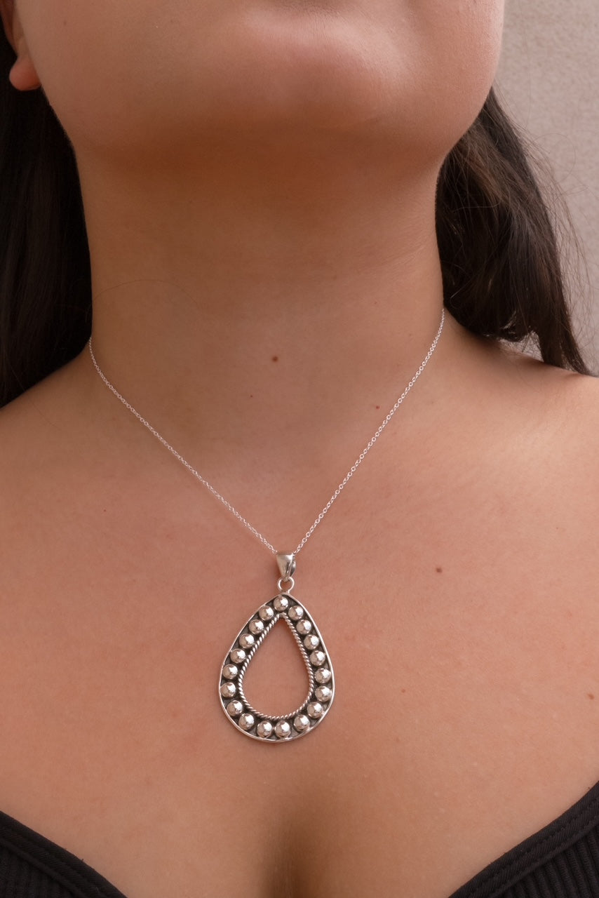 Just A Drop Studded Teardrop Necklace-Chain Necklaces-Krush Kandy, Women's Online Fashion Boutique Located in Phoenix, Arizona (Scottsdale Area)