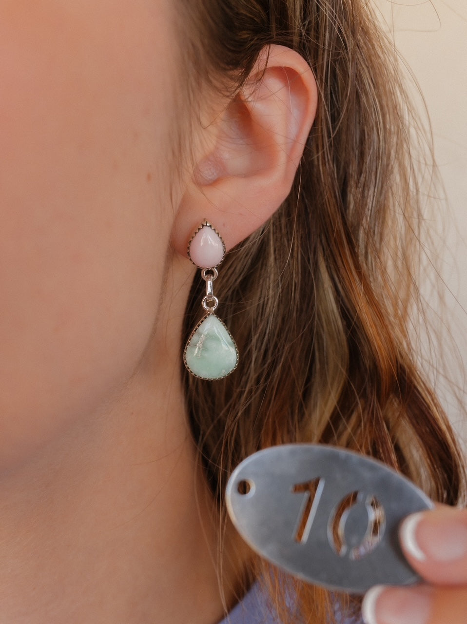 Paloma & Pink Conch Slab Drop Earrings-Earrings-Krush Kandy, Women's Online Fashion Boutique Located in Phoenix, Arizona (Scottsdale Area)