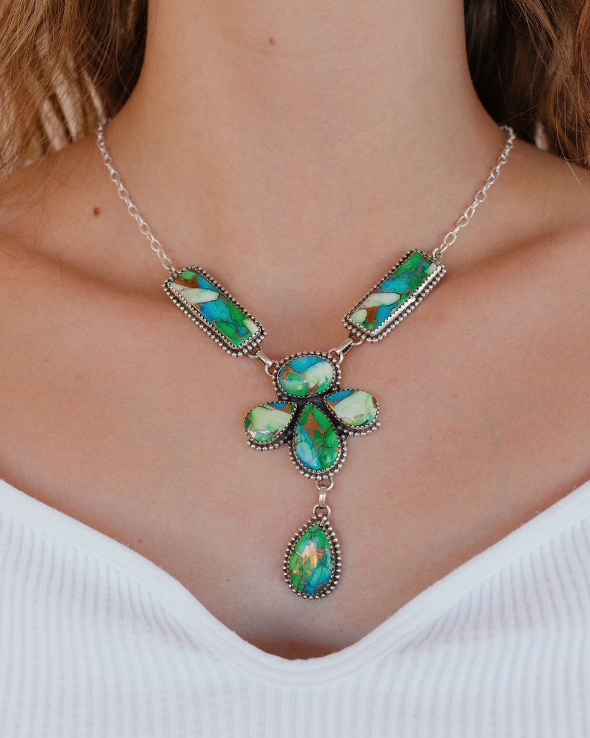 Iconic Peacock Dahlia Necklaces-Necklaces-Krush Kandy, Women's Online Fashion Boutique Located in Phoenix, Arizona (Scottsdale Area)