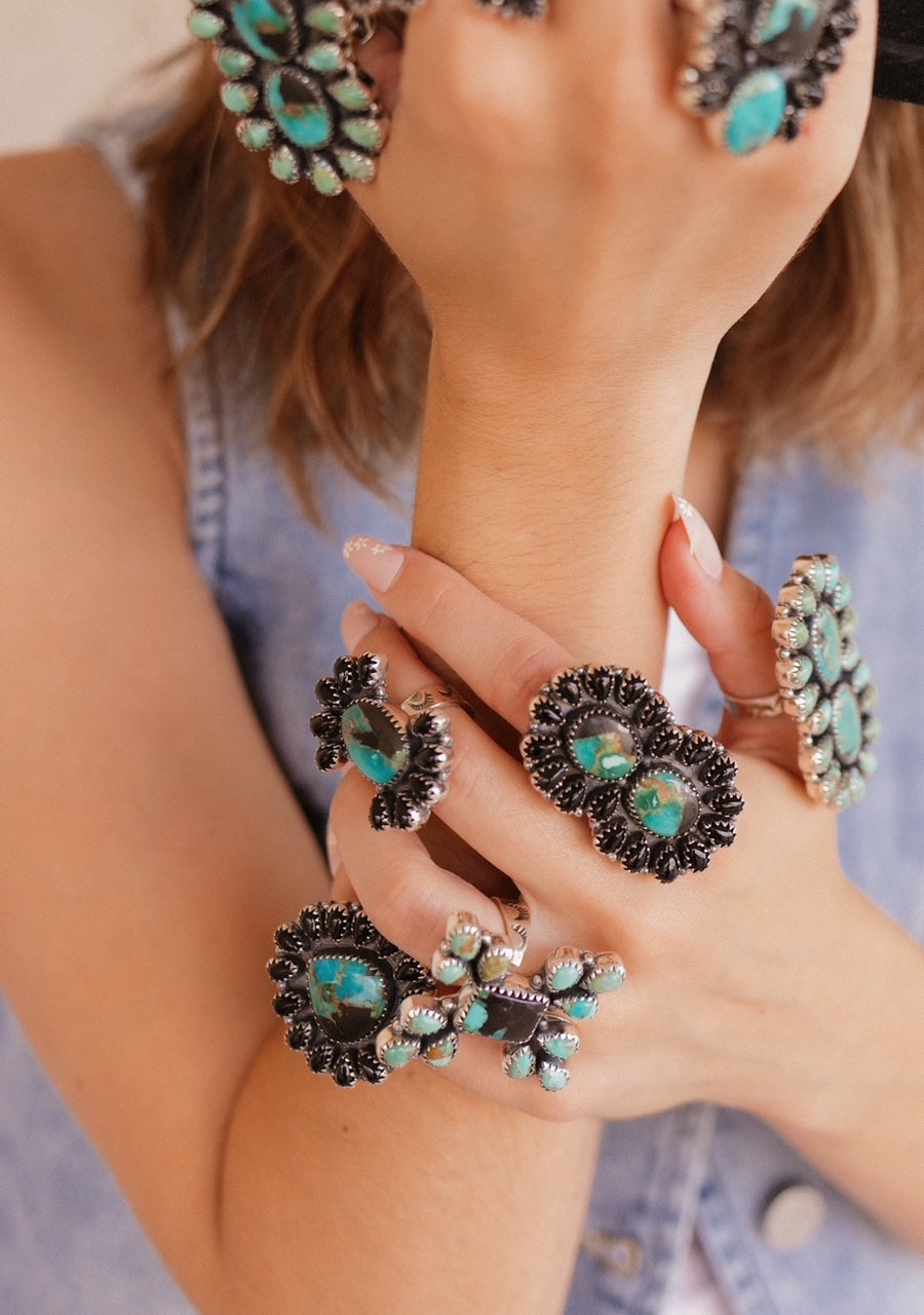 Black Jack Cluster Rings-Rings-Krush Kandy, Women's Online Fashion Boutique Located in Phoenix, Arizona (Scottsdale Area)