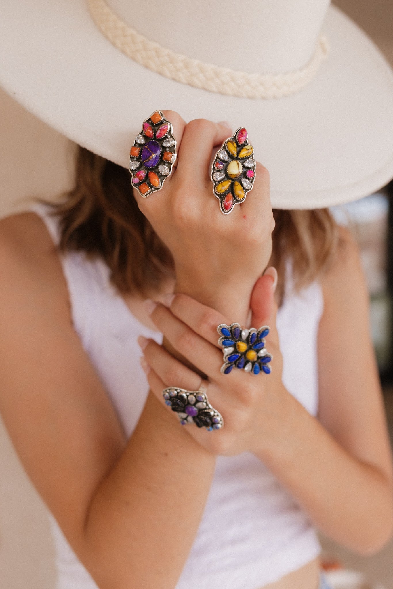 Dahlia's Ring Clusters-Rings-Krush Kandy, Women's Online Fashion Boutique Located in Phoenix, Arizona (Scottsdale Area)