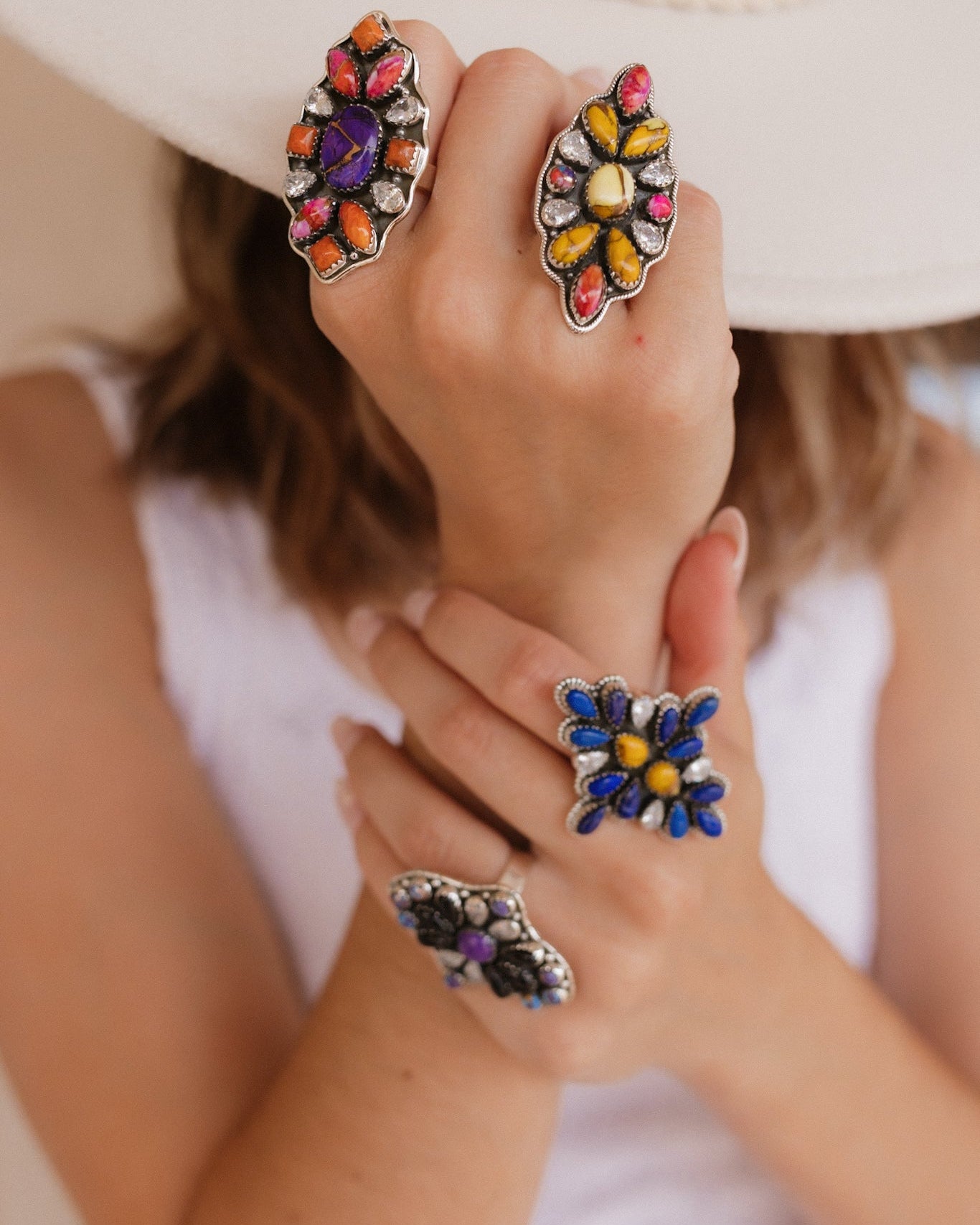 Dahlia's Ring Clusters-Rings-Krush Kandy, Women's Online Fashion Boutique Located in Phoenix, Arizona (Scottsdale Area)