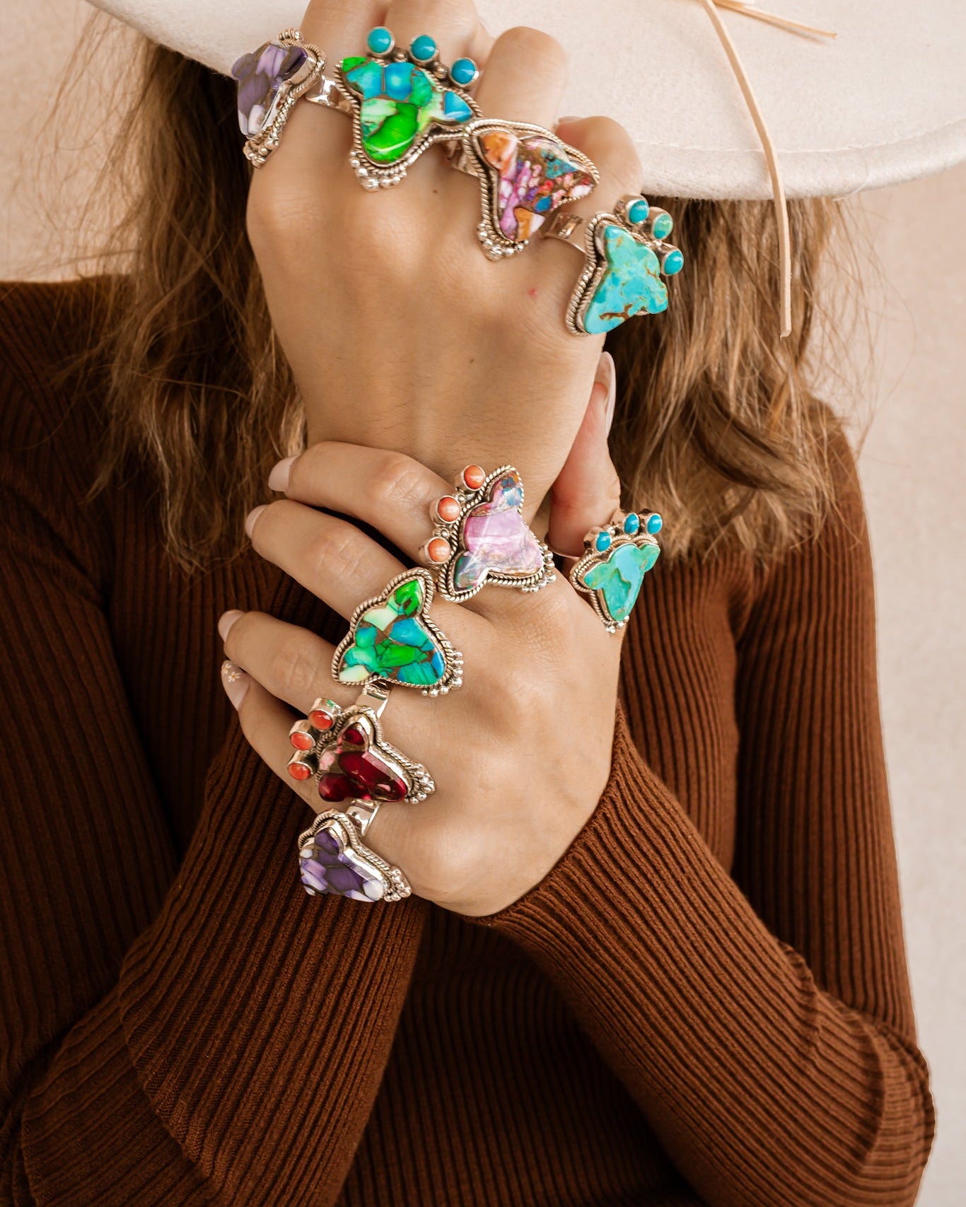 Cowgirl Cameo Stone Slab Rings-Rings-Krush Kandy, Women's Online Fashion Boutique Located in Phoenix, Arizona (Scottsdale Area)