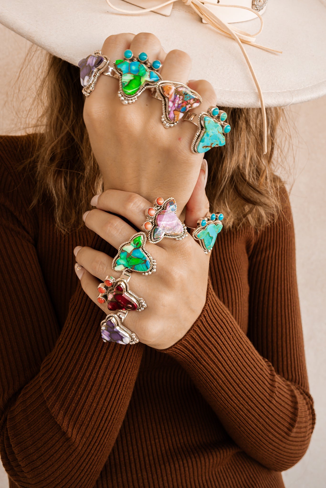 Cowgirl Cameo Stone Slab Rings-Rings-Krush Kandy, Women's Online Fashion Boutique Located in Phoenix, Arizona (Scottsdale Area)