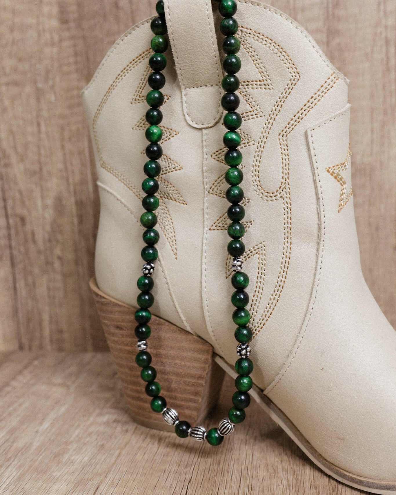 Green Tigers Eye Necklace-Chain Necklaces-Krush Kandy, Women's Online Fashion Boutique Located in Phoenix, Arizona (Scottsdale Area)