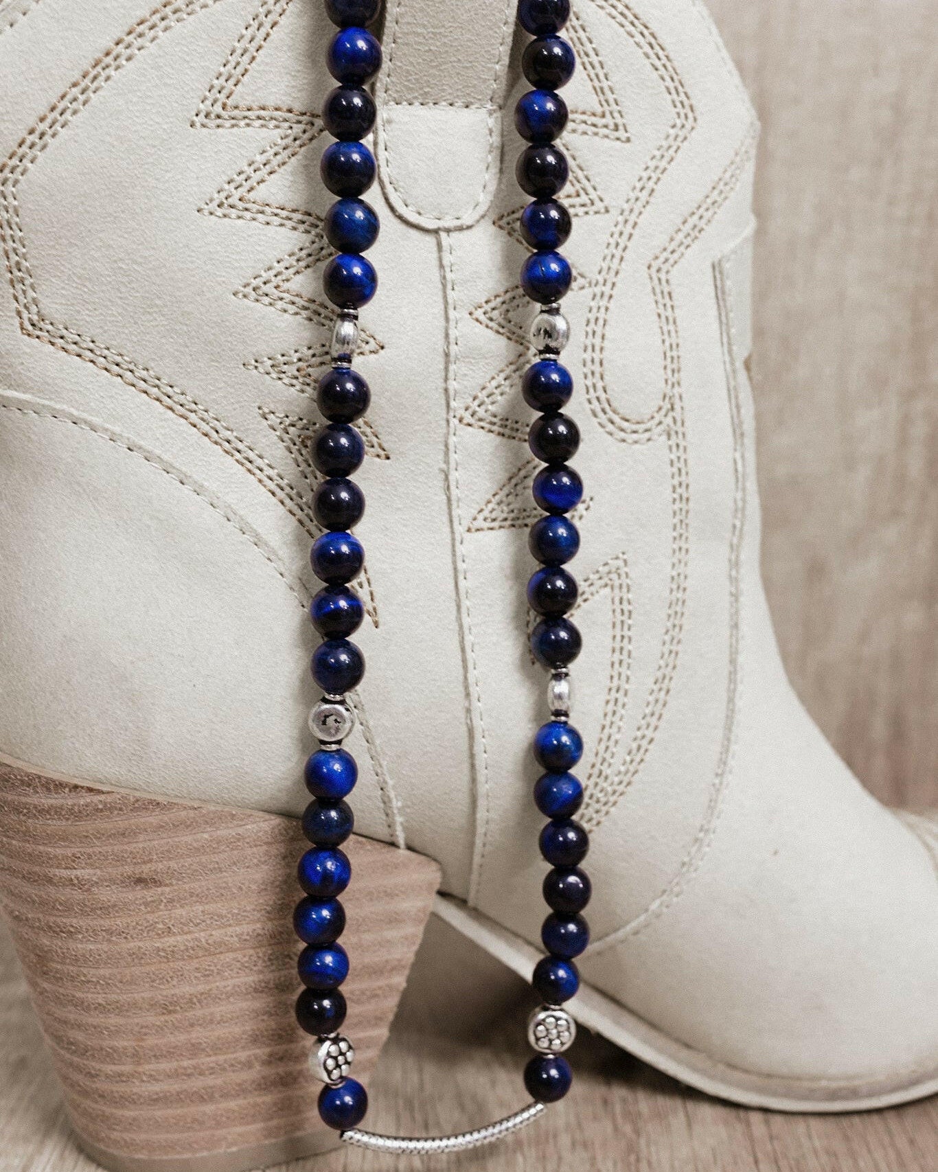 Bethany's Blue Tigers Eye Necklace-Chain Necklaces-Krush Kandy, Women's Online Fashion Boutique Located in Phoenix, Arizona (Scottsdale Area)