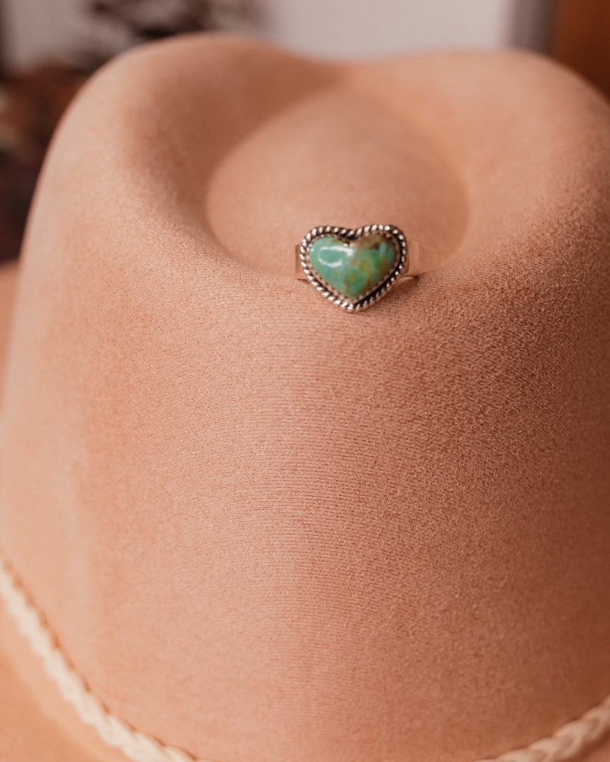 Solid Band Heart Single Stone Ring-Statement Rings-Krush Kandy, Women's Online Fashion Boutique Located in Phoenix, Arizona (Scottsdale Area)