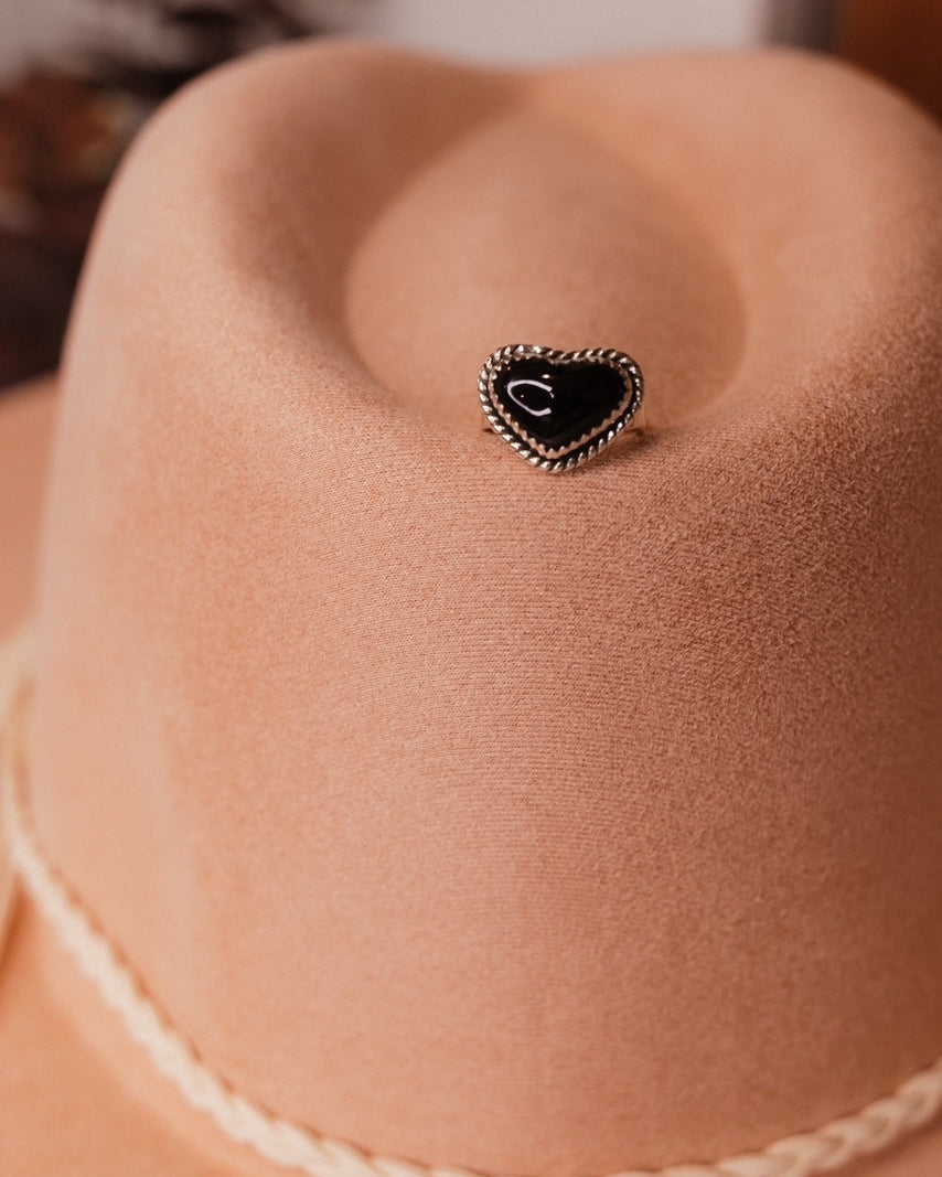 Solid Band Heart Single Stone Ring-Statement Rings-Krush Kandy, Women's Online Fashion Boutique Located in Phoenix, Arizona (Scottsdale Area)