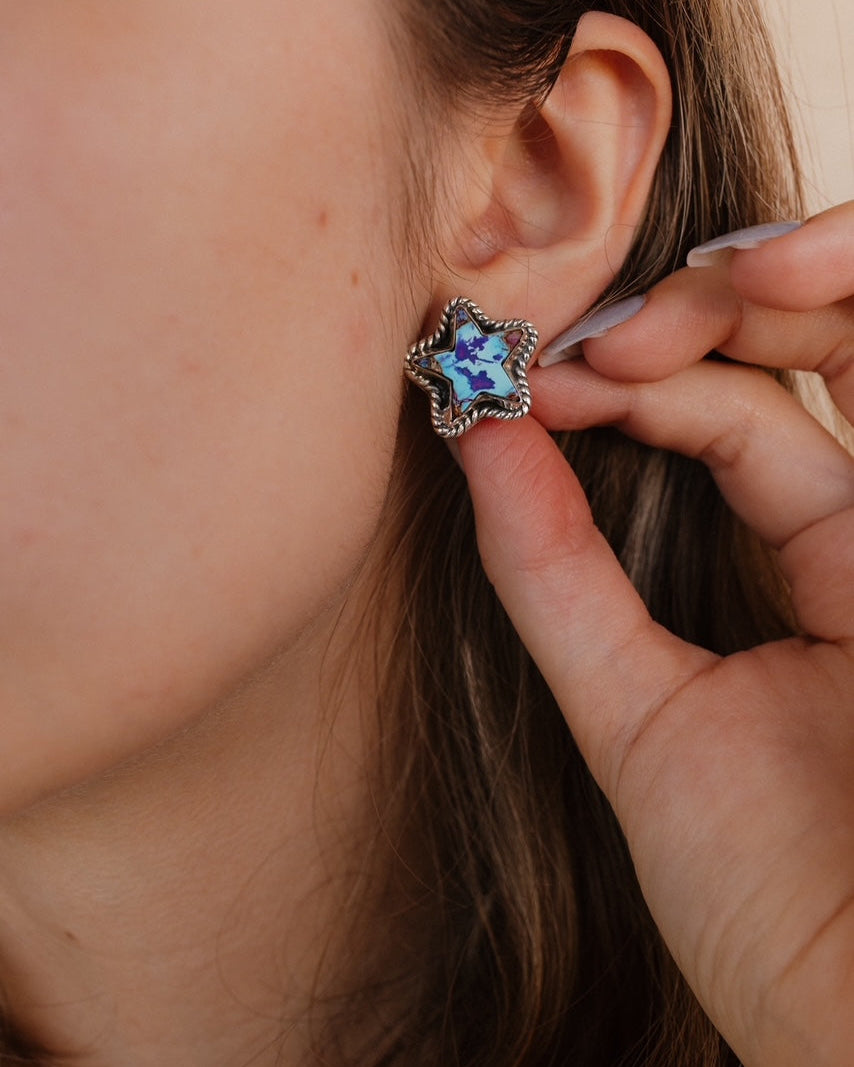 Jumbo Star Slab Stud Earrings-Stud Earrings-Krush Kandy, Women's Online Fashion Boutique Located in Phoenix, Arizona (Scottsdale Area)