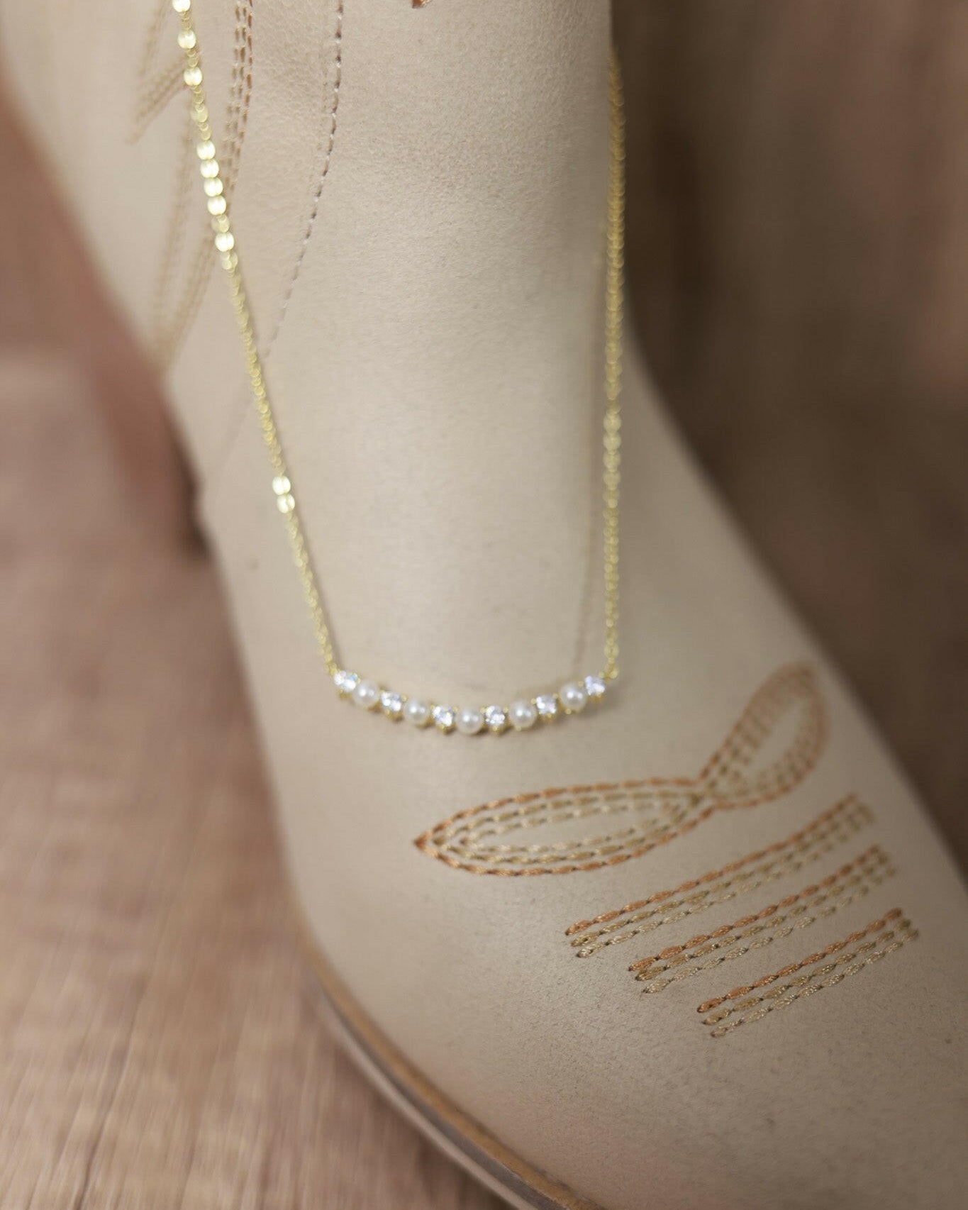 Dainty Pearl & Crystal Necklace-Chain Necklaces-Krush Kandy, Women's Online Fashion Boutique Located in Phoenix, Arizona (Scottsdale Area)