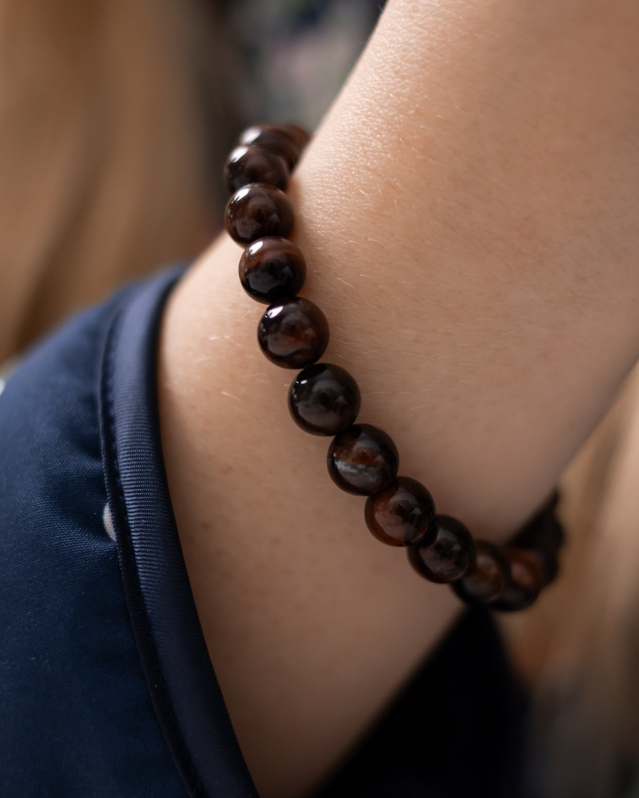 8mm Red Tiger's Eye Beaded Stretch Bracelet-Chain Bracelets-Krush Kandy, Women's Online Fashion Boutique Located in Phoenix, Arizona (Scottsdale Area)