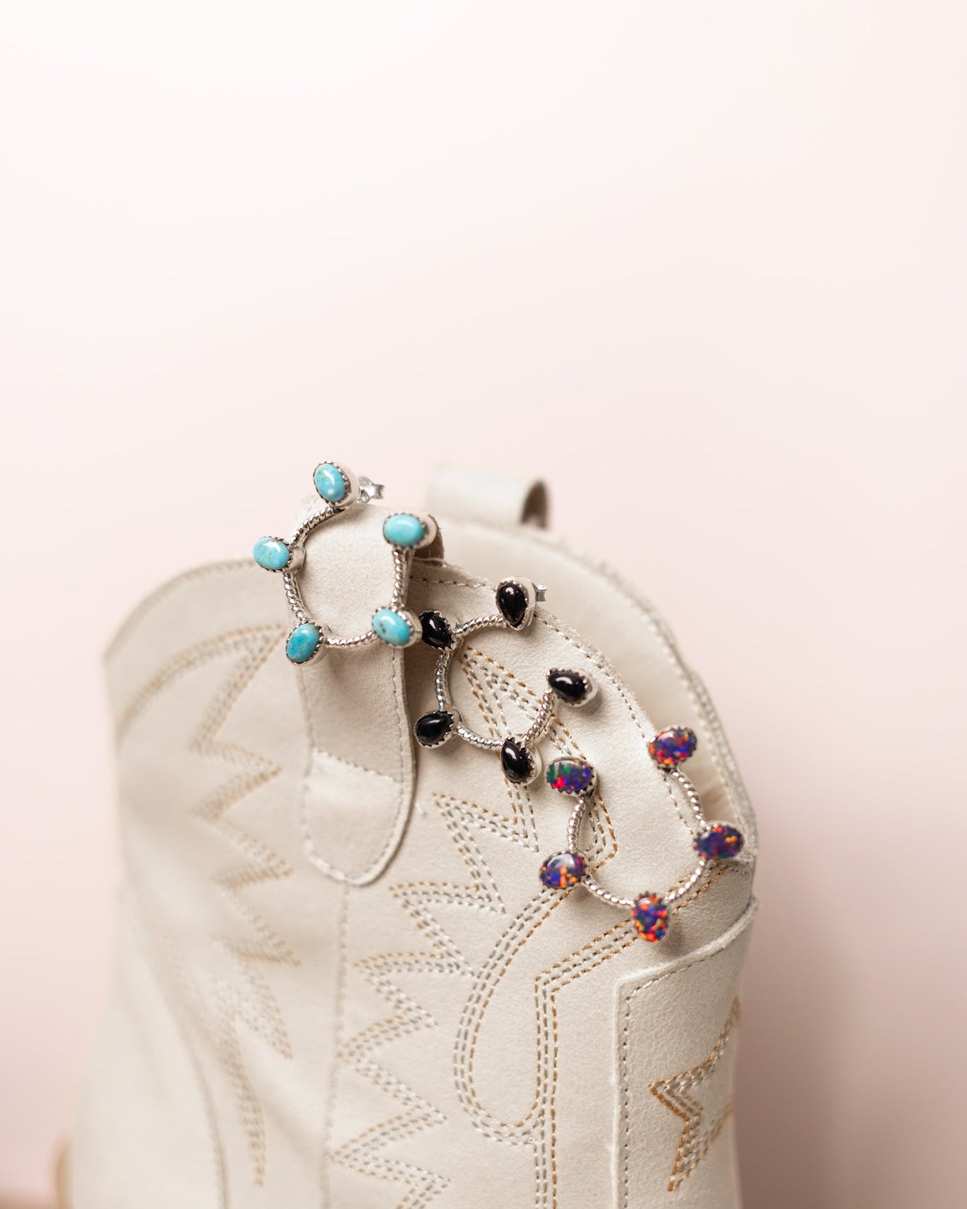 Mini Stone Horseshoe Stud Earrings-Stud Earrings-Krush Kandy, Women's Online Fashion Boutique Located in Phoenix, Arizona (Scottsdale Area)