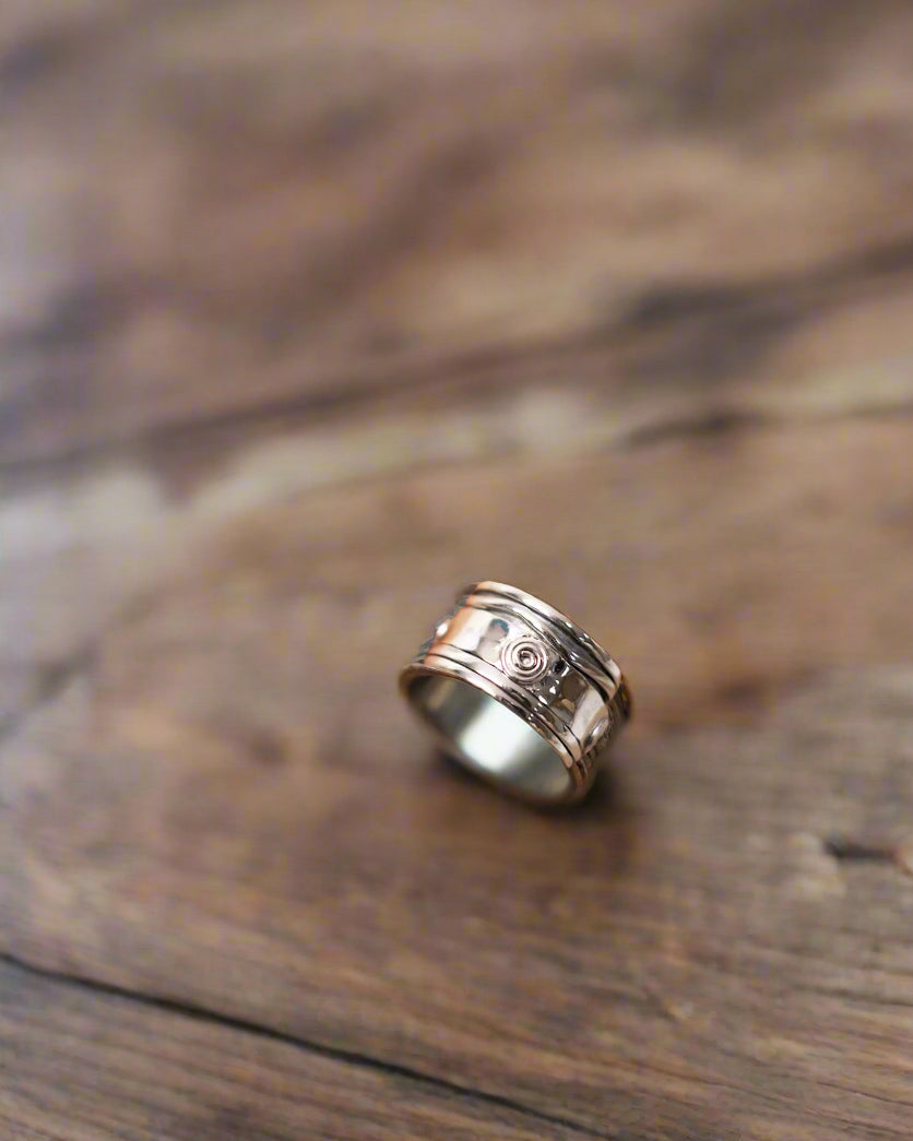 Sterling Silver Beach Vibe Spinner Ring-Spinner Rings-Krush Kandy, Women's Online Fashion Boutique Located in Phoenix, Arizona (Scottsdale Area)