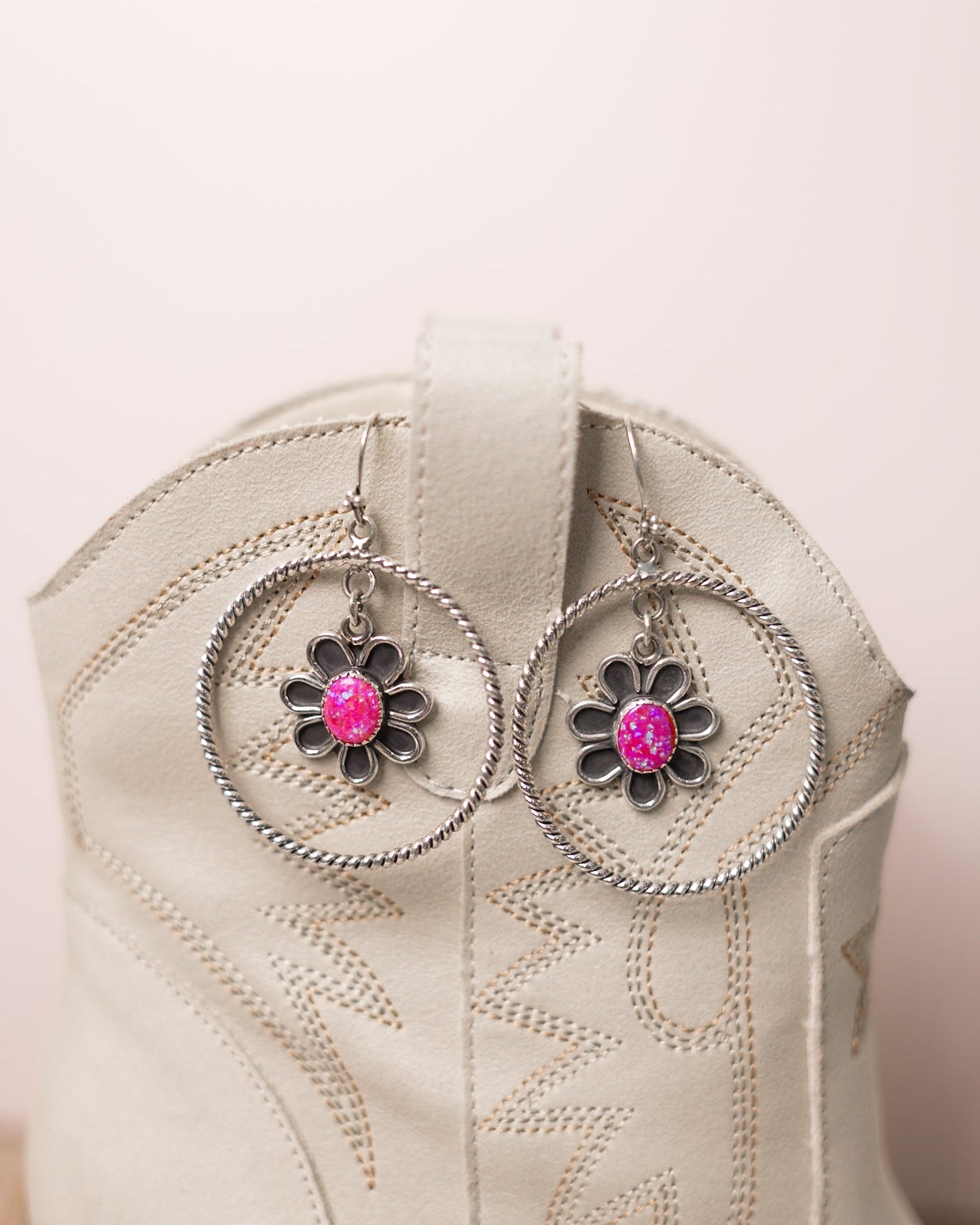 Floating Daisy Twisted Rope Earrings-Stud Earrings-Krush Kandy, Women's Online Fashion Boutique Located in Phoenix, Arizona (Scottsdale Area)