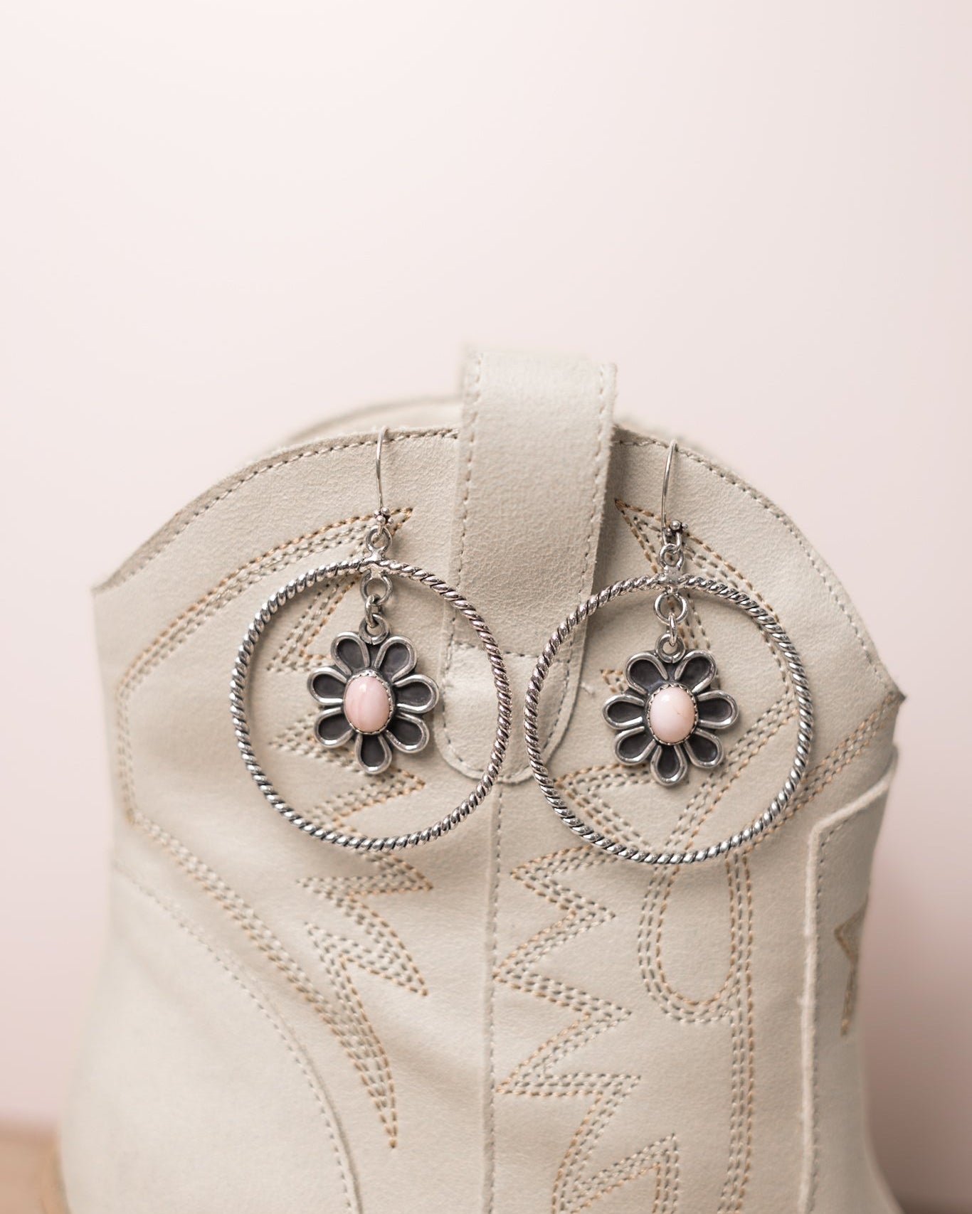Floating Daisy Twisted Rope Earrings-Stud Earrings-Krush Kandy, Women's Online Fashion Boutique Located in Phoenix, Arizona (Scottsdale Area)