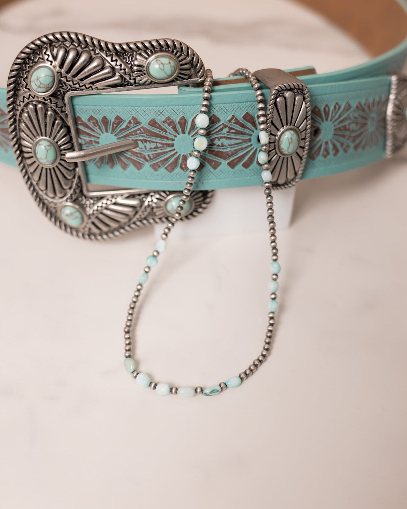 Dyed Larimar & Desert Pearl Necklace-Pearl Necklaces-Krush Kandy, Women's Online Fashion Boutique Located in Phoenix, Arizona (Scottsdale Area)