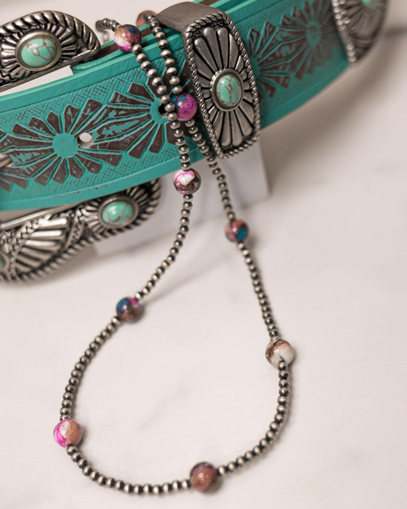 Pink Copper & Desert Pearl Necklace-Chain Necklaces-Krush Kandy, Women's Online Fashion Boutique Located in Phoenix, Arizona (Scottsdale Area)