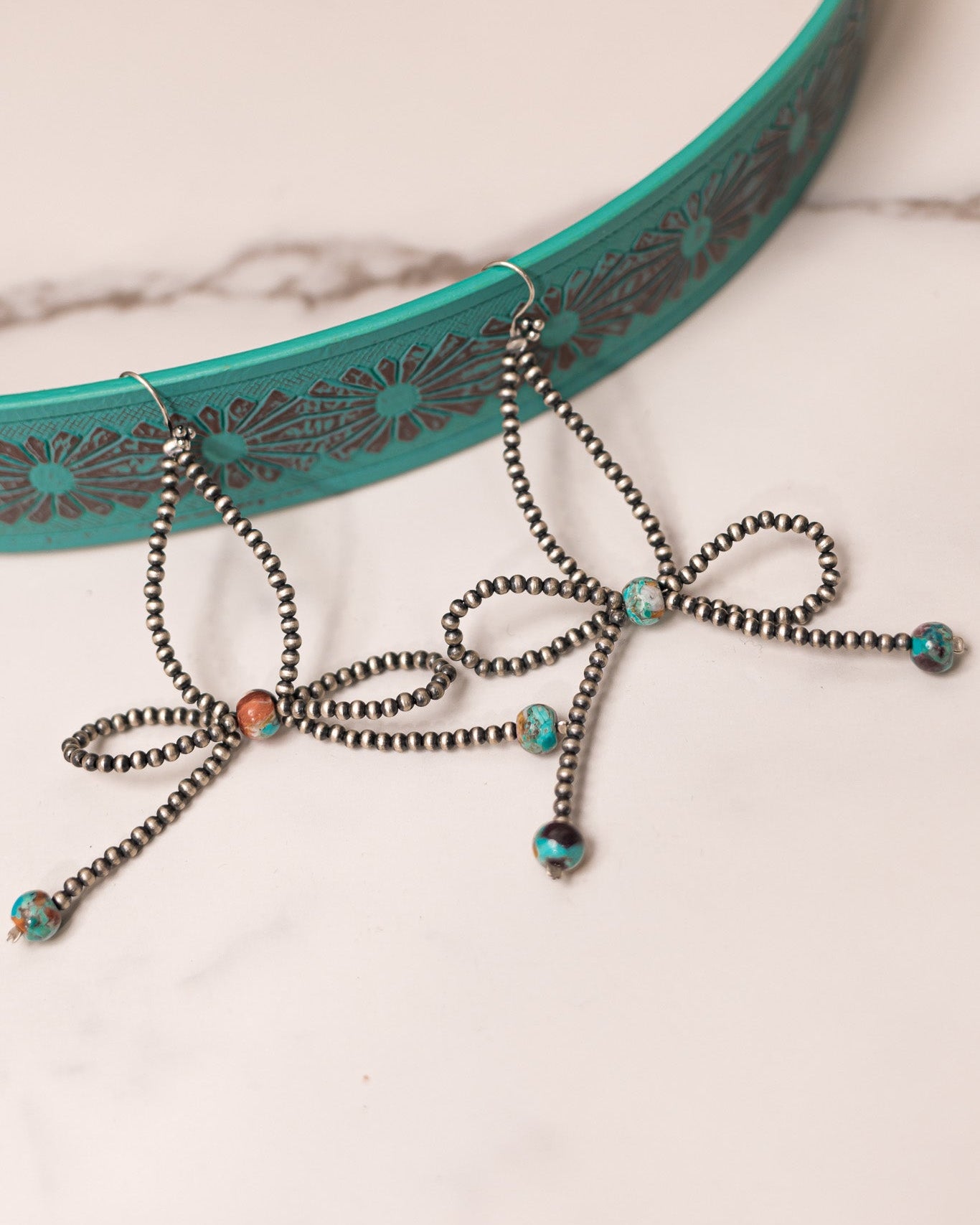 Autumns Copper Desert Pearl Bow Earrings-Stud Earrings-Krush Kandy, Women's Online Fashion Boutique Located in Phoenix, Arizona (Scottsdale Area)