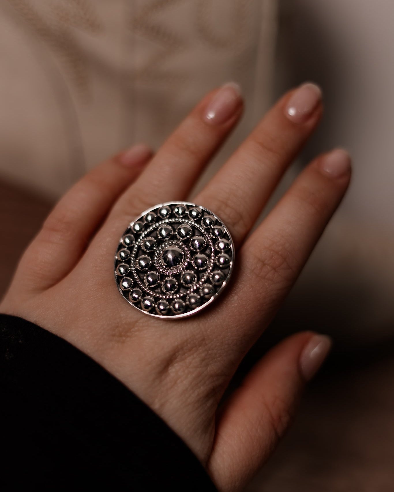 Bullseye Belle Studded Sterling Ring | By KKB-Band Rings-Krush Kandy, Women's Online Fashion Boutique Located in Phoenix, Arizona (Scottsdale Area)