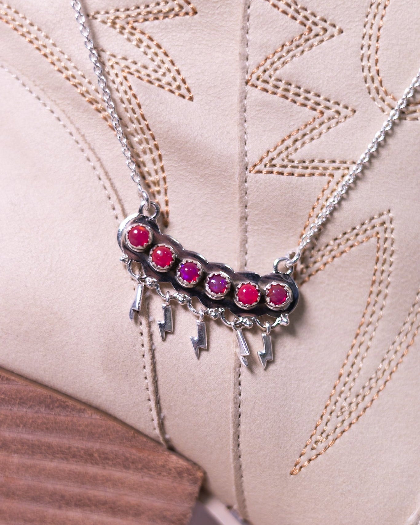 Striking Stones Sterling Silver Lightning Necklaces-Chain Necklaces-Krush Kandy, Women's Online Fashion Boutique Located in Phoenix, Arizona (Scottsdale Area)