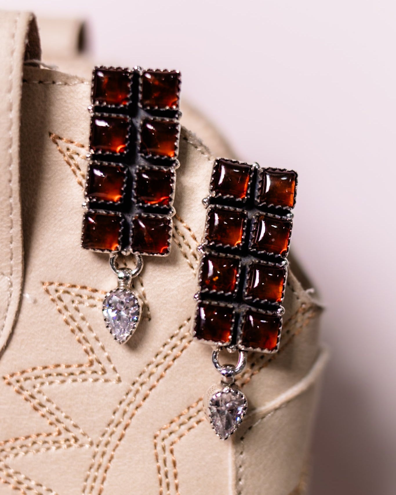 Amber Kandy Bar & Crystal Earrings-Drop Earrings-Krush Kandy, Women's Online Fashion Boutique Located in Phoenix, Arizona (Scottsdale Area)