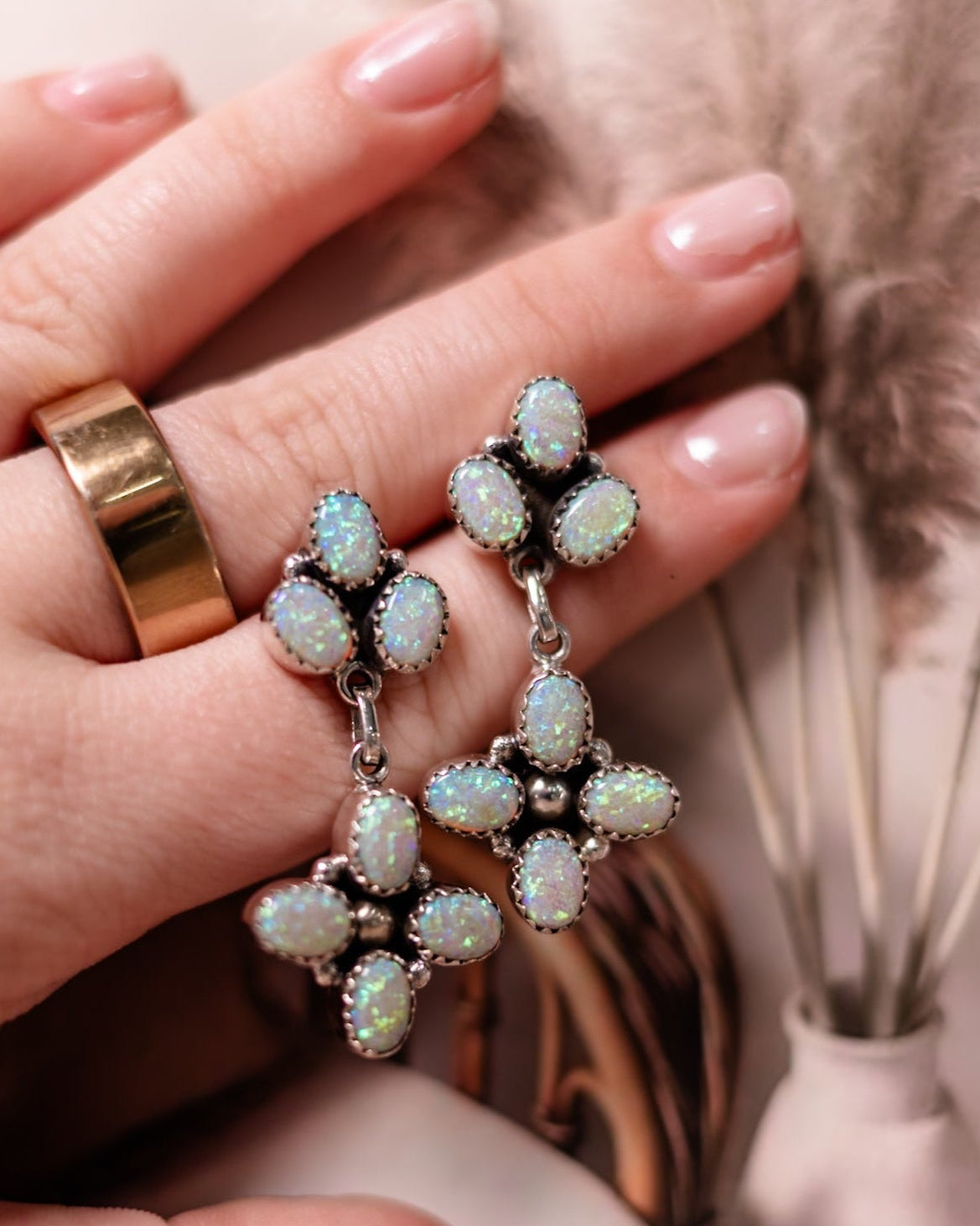 Stone Drop Cluster Earrings-Stud Earrings-Krush Kandy, Women's Online Fashion Boutique Located in Phoenix, Arizona (Scottsdale Area)