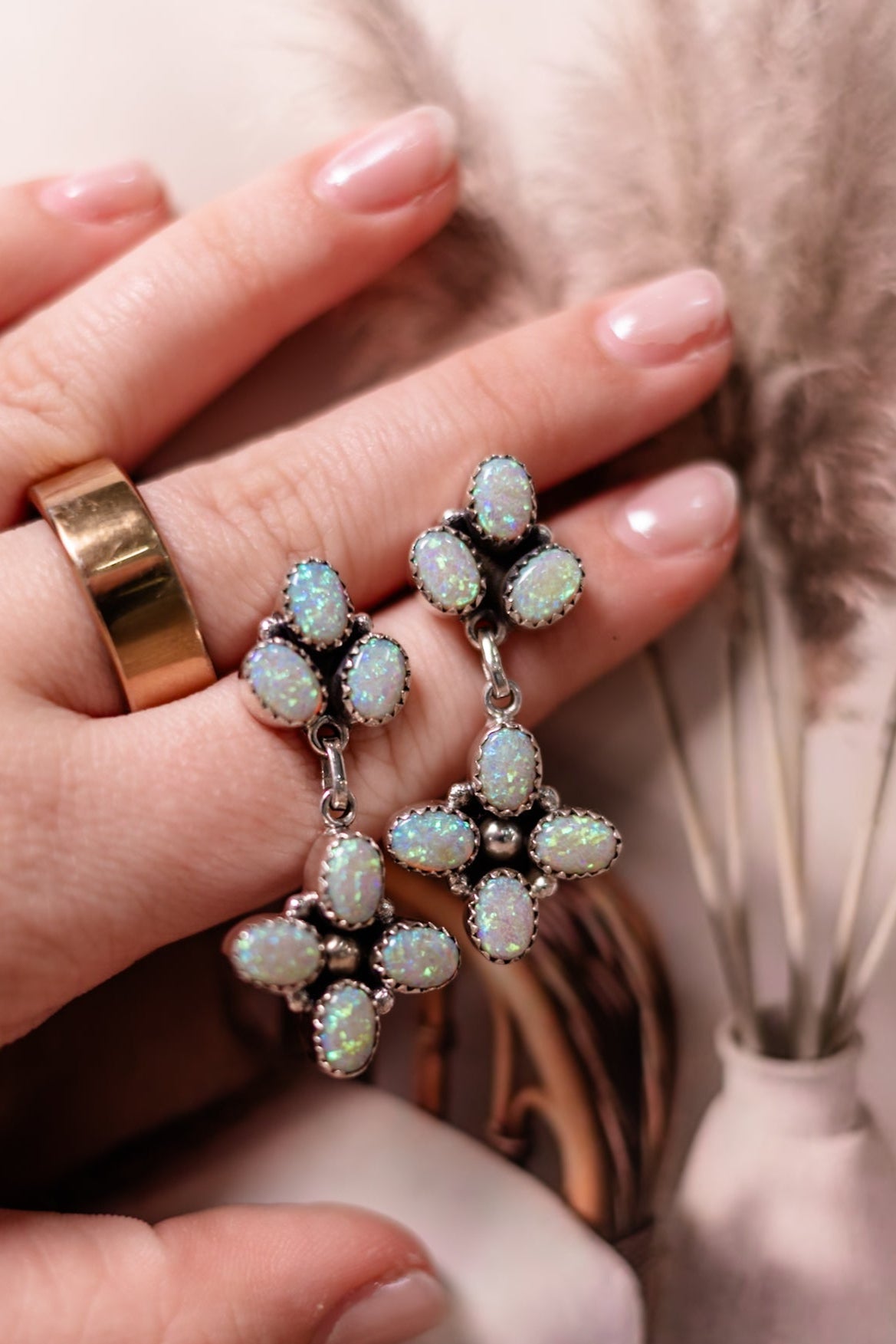 Stone Drop Cluster Earrings-Stud Earrings-Krush Kandy, Women's Online Fashion Boutique Located in Phoenix, Arizona (Scottsdale Area)