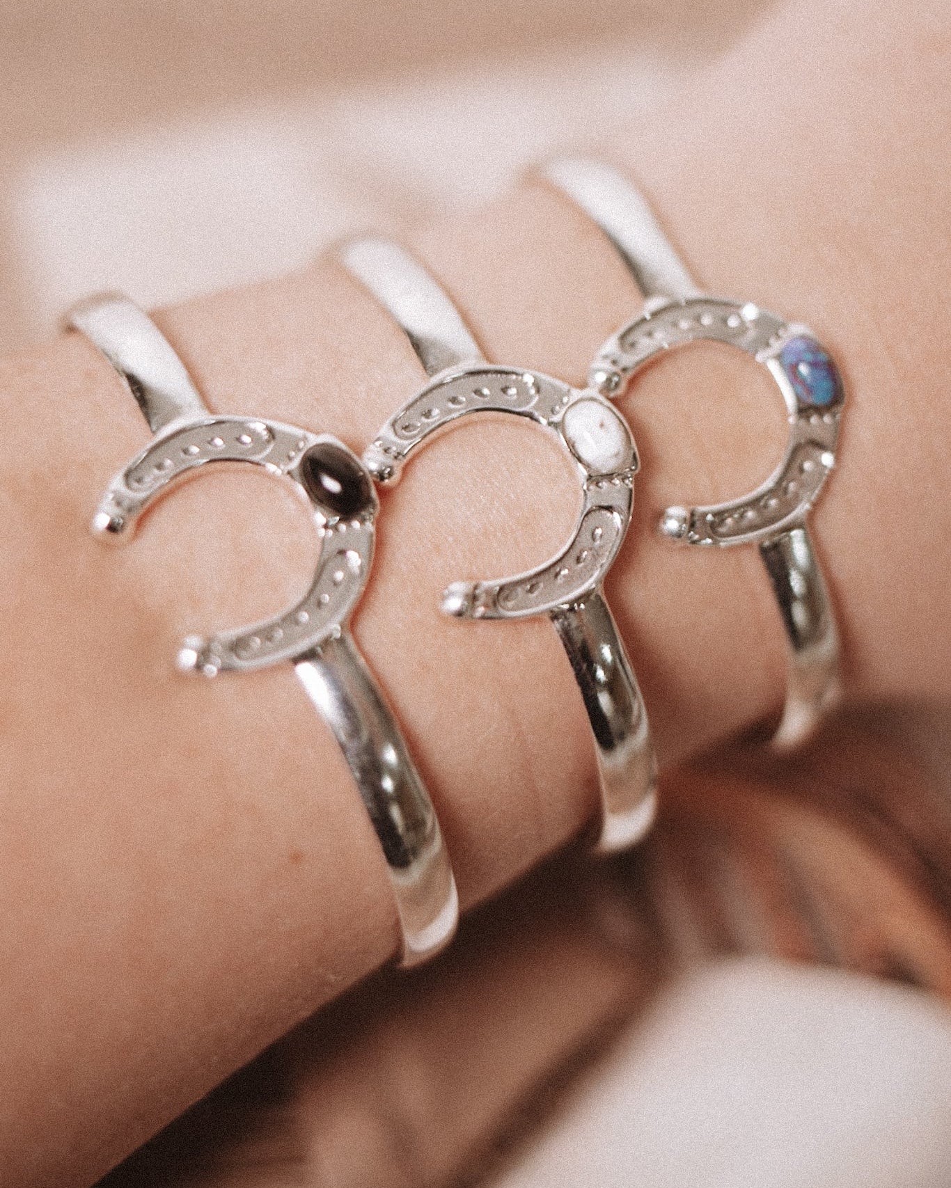 Horseshoe Harmony Single Stone Cuff-Bracelets-Krush Kandy, Women's Online Fashion Boutique Located in Phoenix, Arizona (Scottsdale Area)