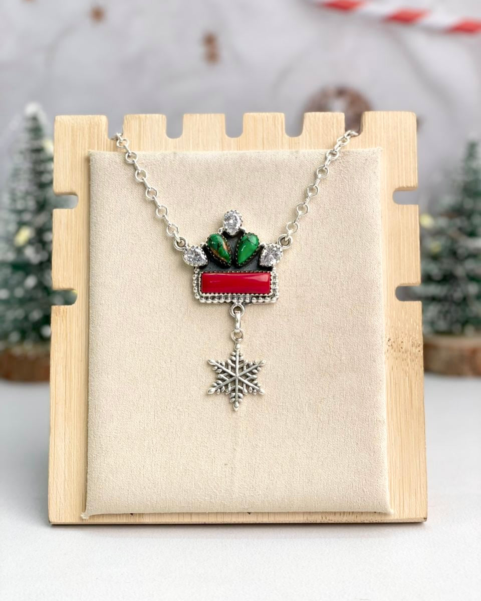 Snowflake & Bar Cluster Necklace-Necklaces-Krush Kandy, Women's Online Fashion Boutique Located in Phoenix, Arizona (Scottsdale Area)