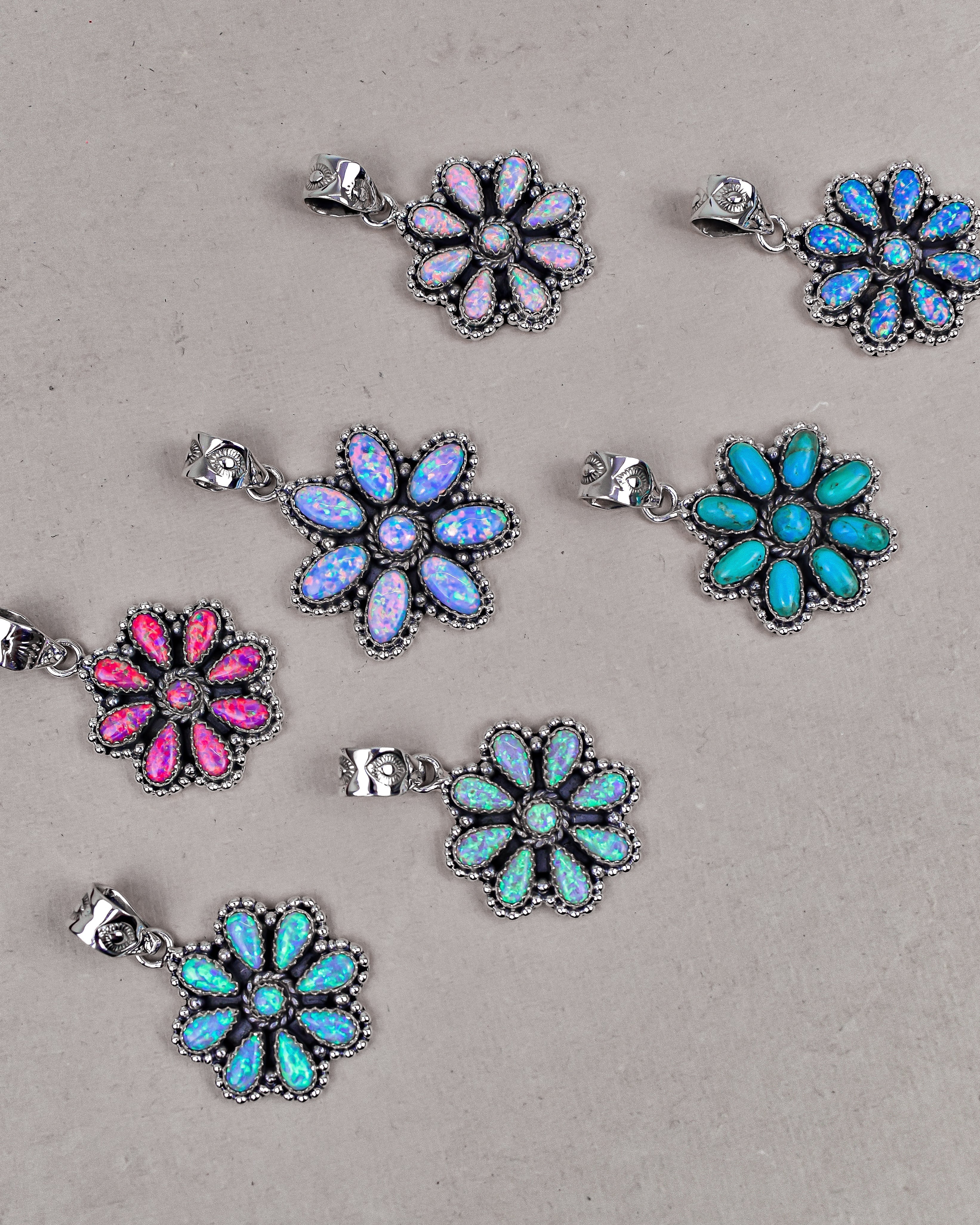 Silver Blossom Gem Pendant-Pendant Necklaces-Krush Kandy, Women's Online Fashion Boutique Located in Phoenix, Arizona (Scottsdale Area)
